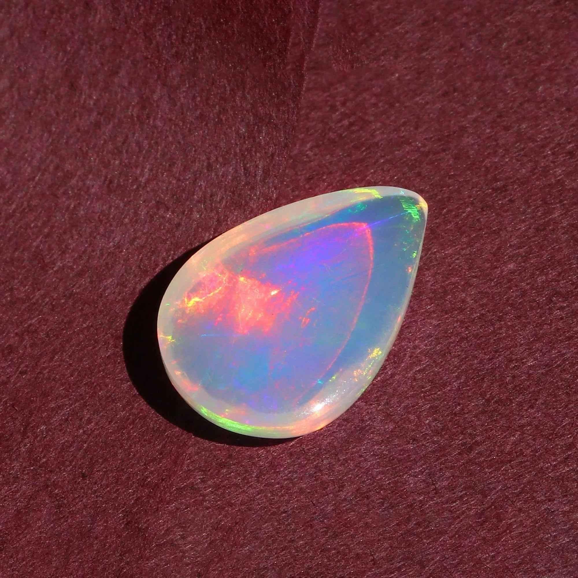 Ethiopian Fire Opal Cabochon: 2.32 Carat Pear Shape Loose Gemstone loose gemstones