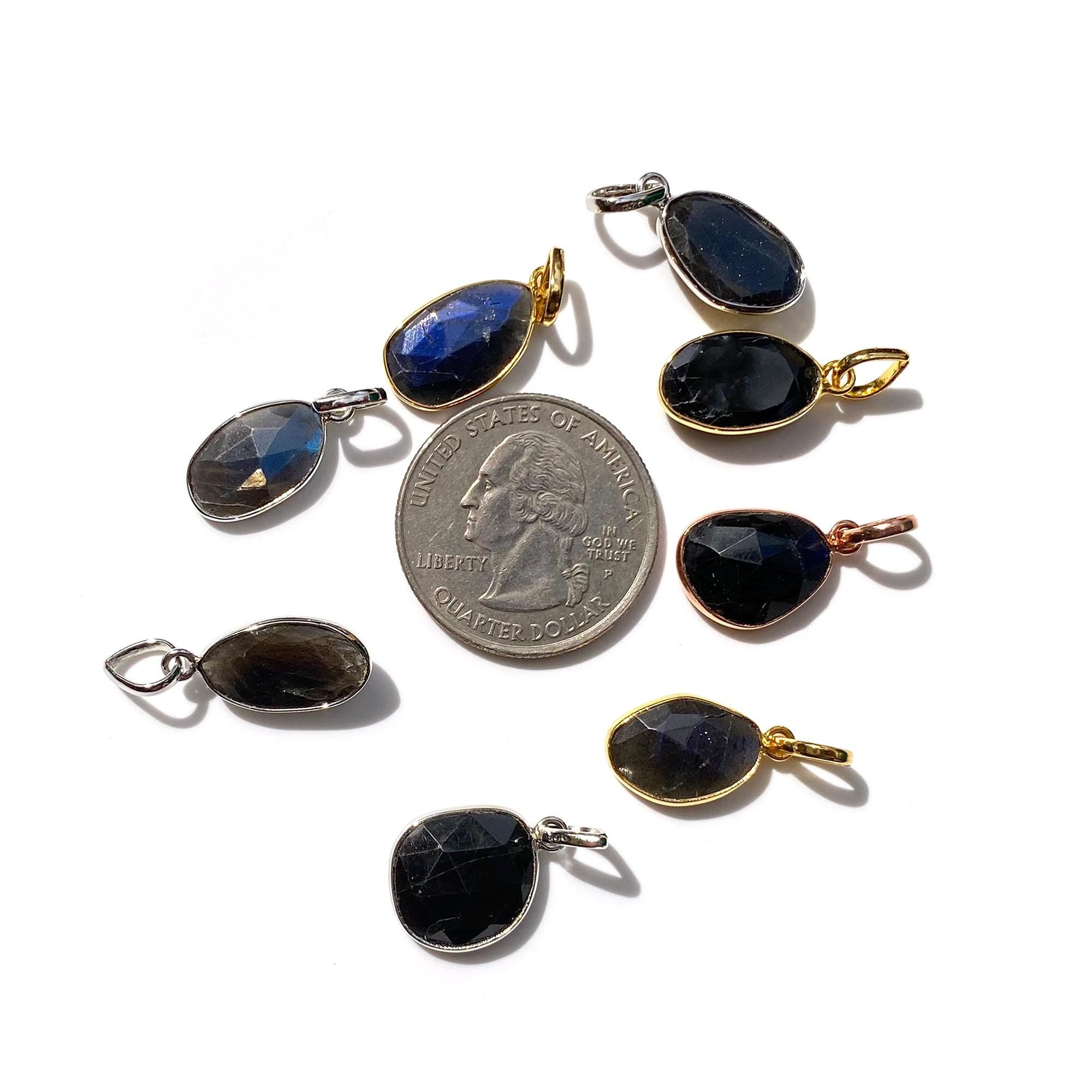 Labradorite Pendant: Rose Cut Sterling Silver Gemstone Jewelry