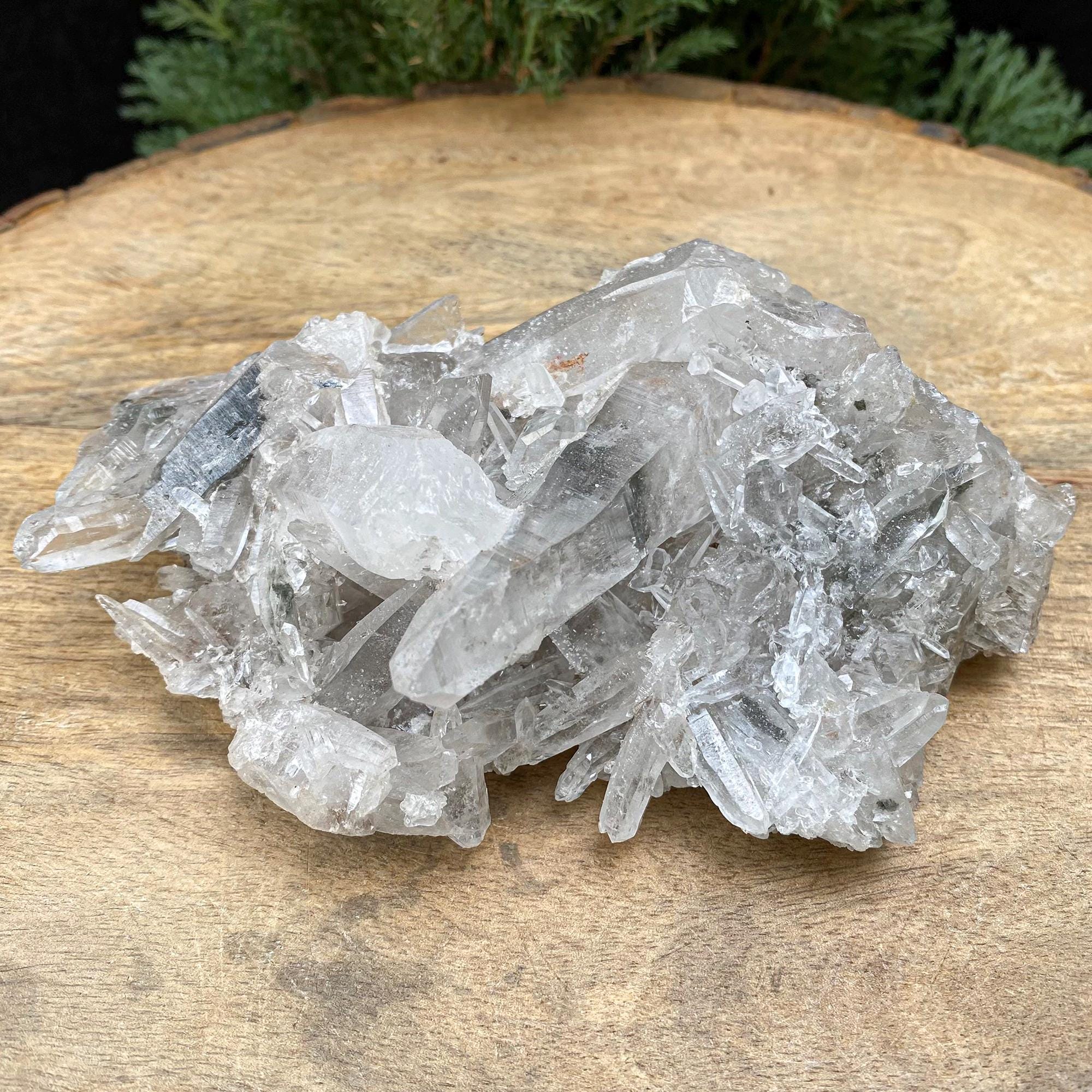 Black Tourmaline Quartz Crystal, Kullu Valley India, 455gm Rough