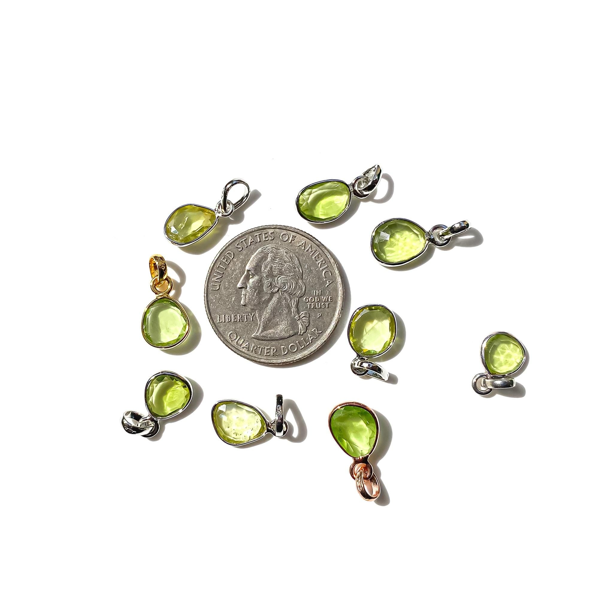 Raw Peridot Pendant: Sterling Silver Boho Necklace, August Birthstone