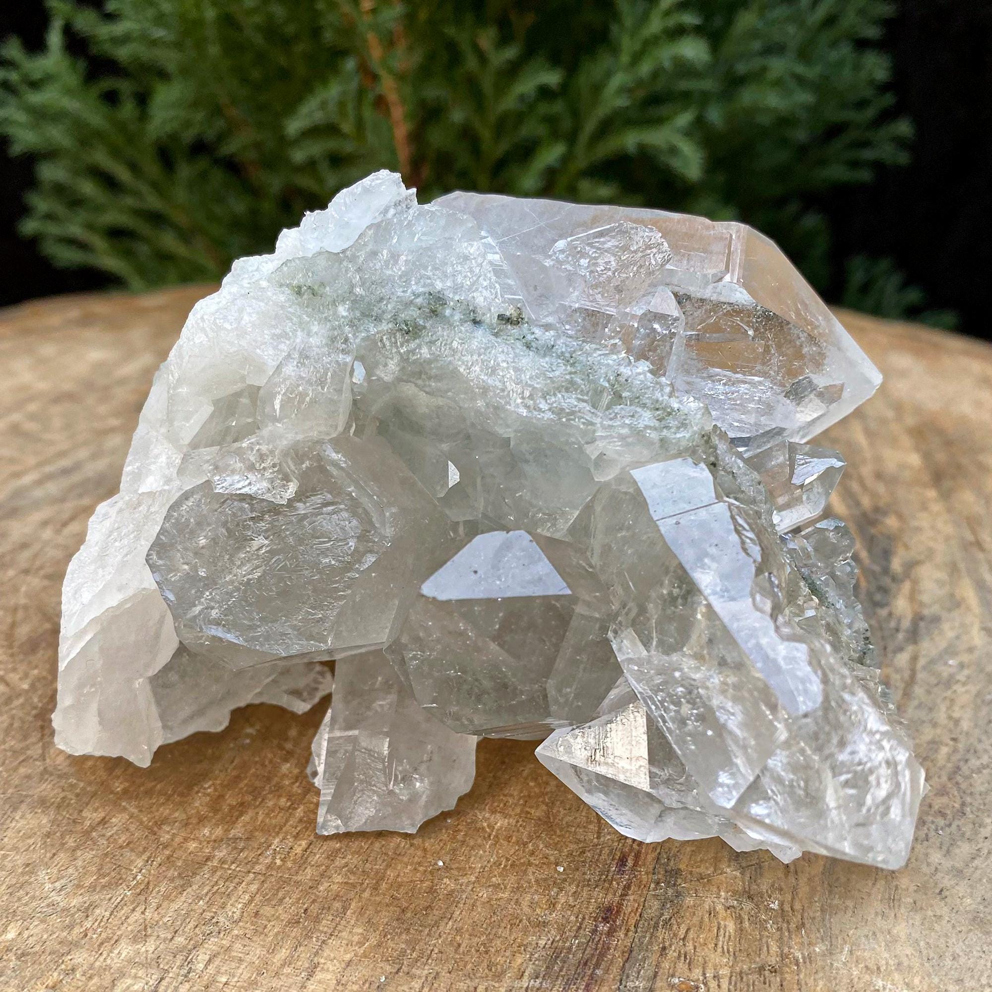 Clear Chlorite Quartz Point from Kullu Valley  Raw Healing Crystal, Energy Cleansing Stone, 355gm
