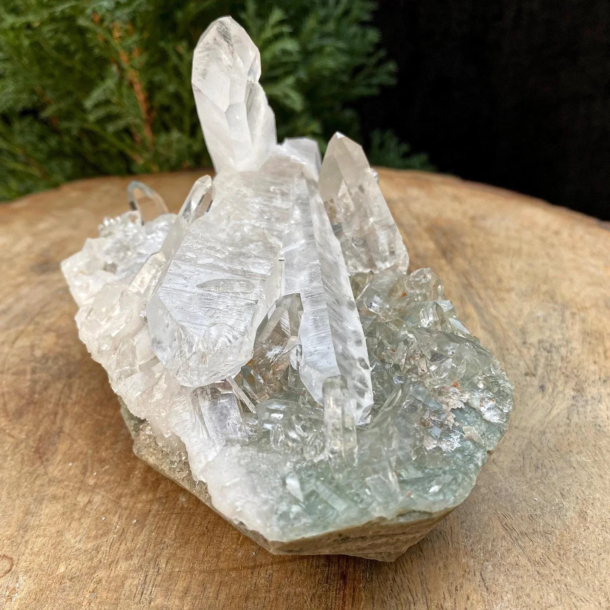 Green Phantom Himalayan Quartz Cluster Crystal Mineral Specimen 595gm Himalayan Quartz