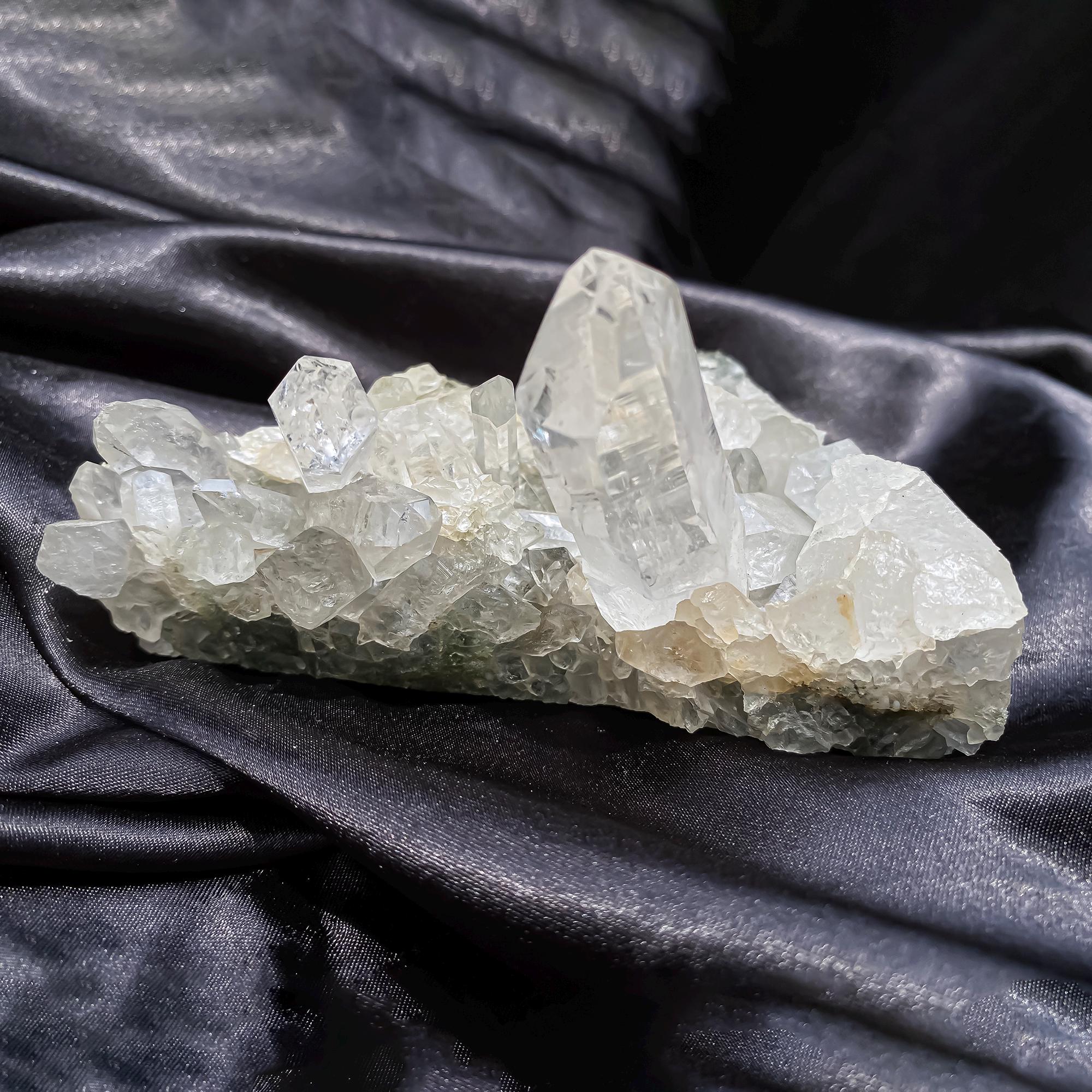 Himalayan Green Chlorite Quartz Cluster 435gm  Raw Mineral Specimen for Healing & Home Decor