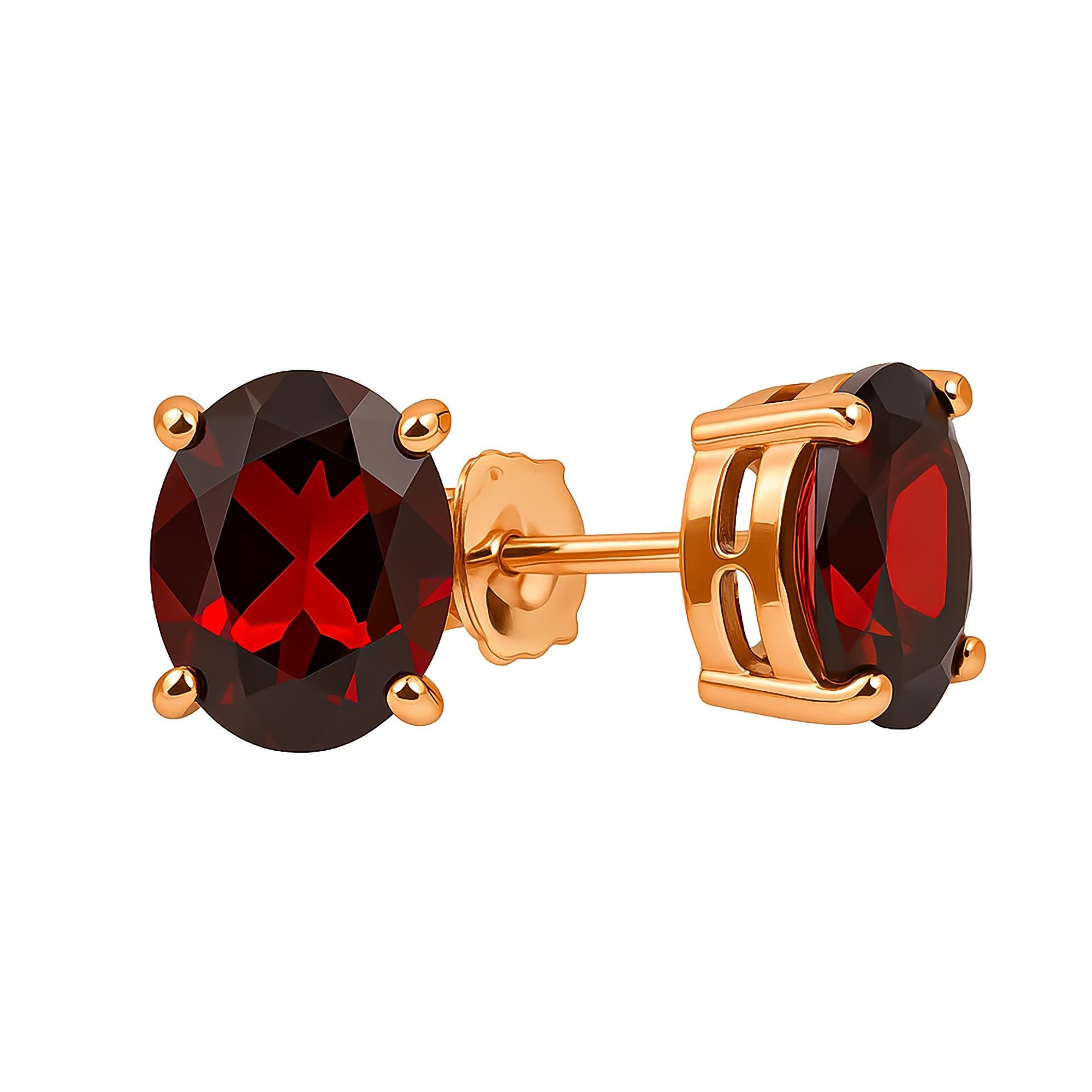Garnet Stud Earrings: 925 Sterling Silver, January Birthstone Silver Jewelry