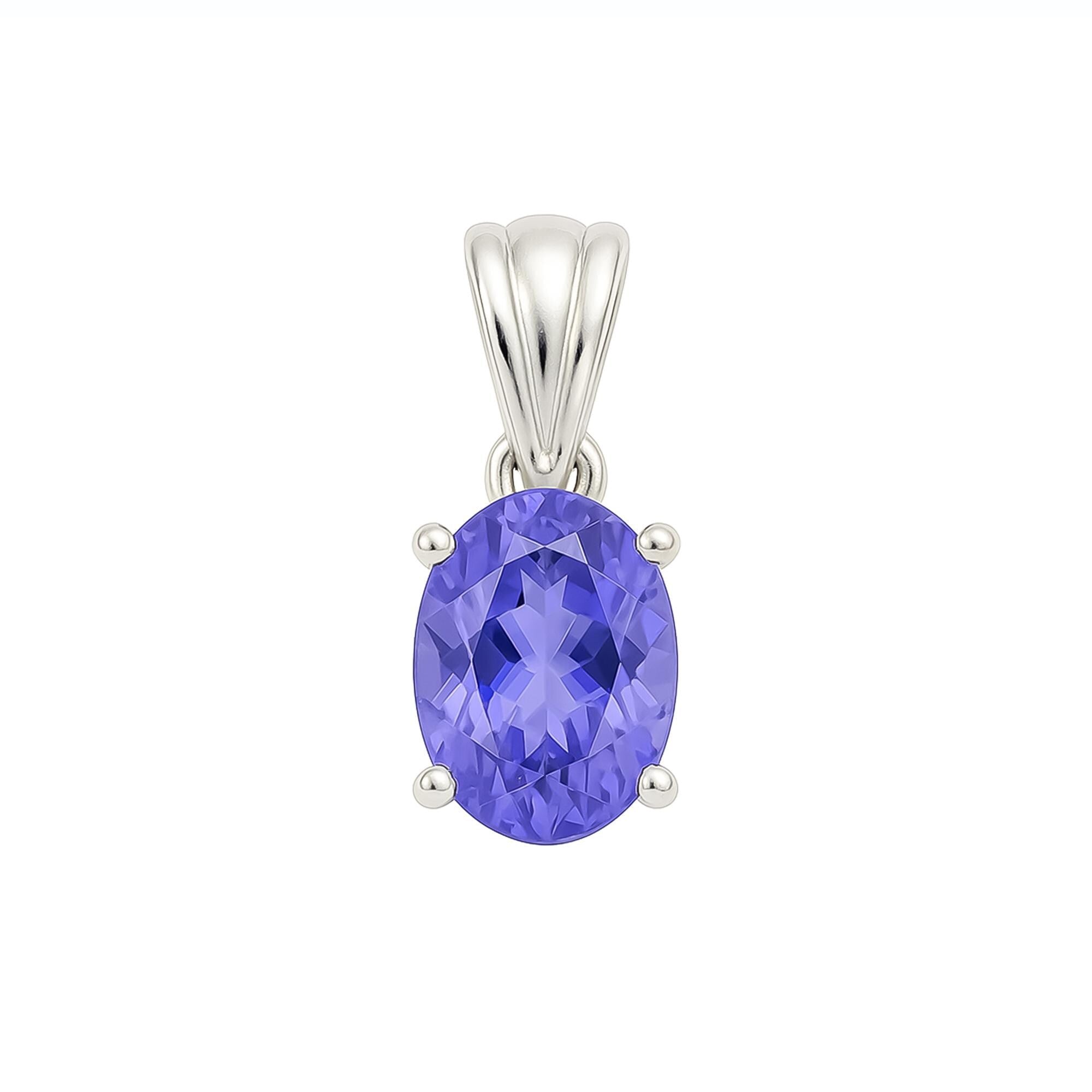 Faceted Tanzanite Sterling Silver Necklace: Vintage Style, December Birthstone