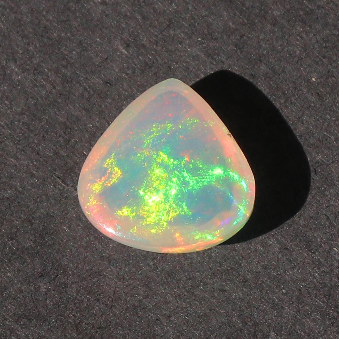 Welo Ethiopian Opal Cabochon: 10mm Heart Gemstone, Natural Fire (2.3 ct