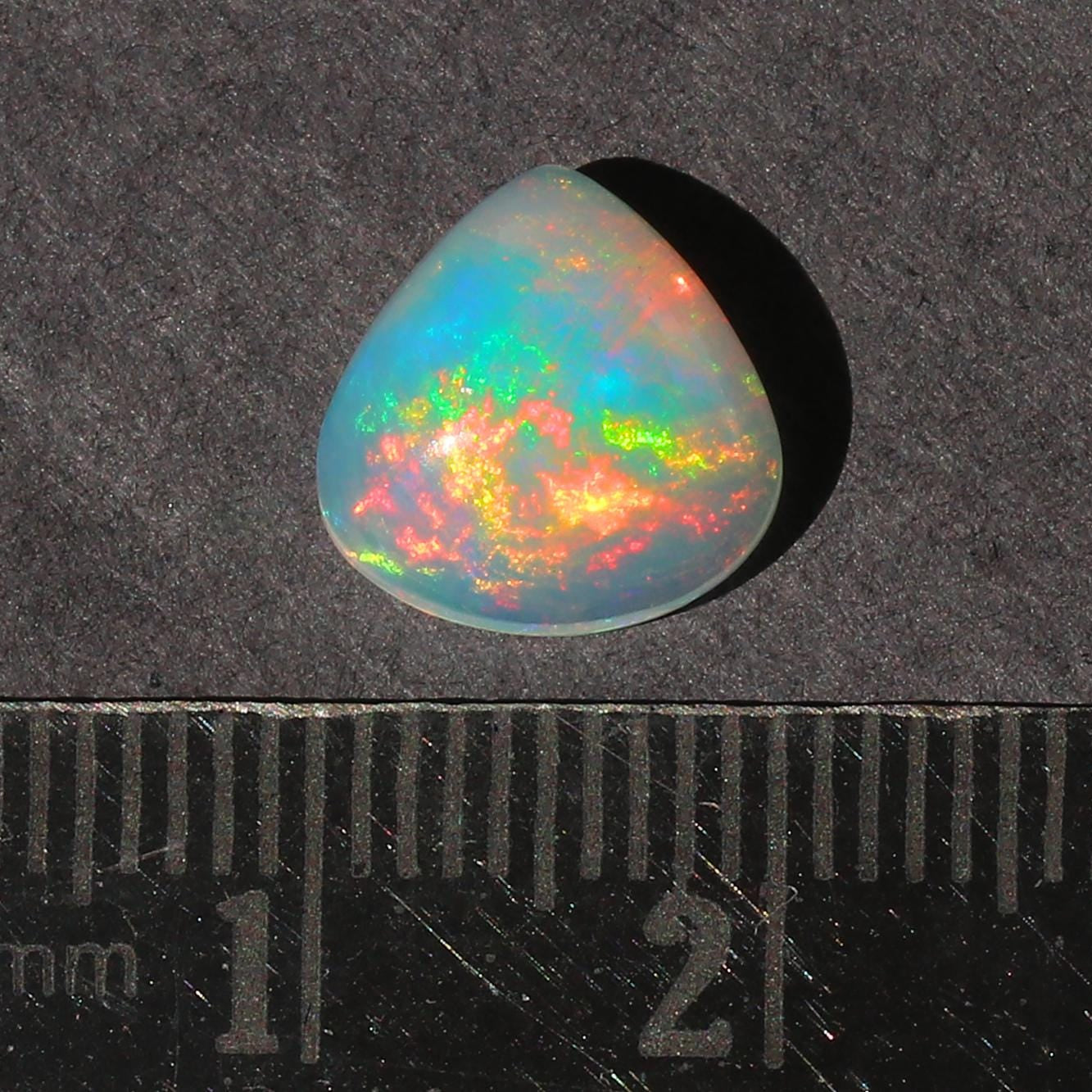 Welo Ethiopian Opal Cabochon: 10mm Heart Gemstone, Natural Fire (2.3 ct