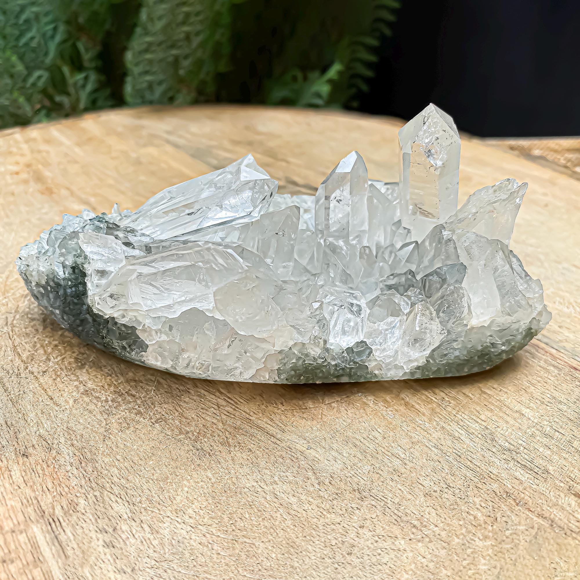 Natural Himalayan Green Chlorite Quartz Cluster  360gm Raw Healing Crystal for Meditation & Home Decor