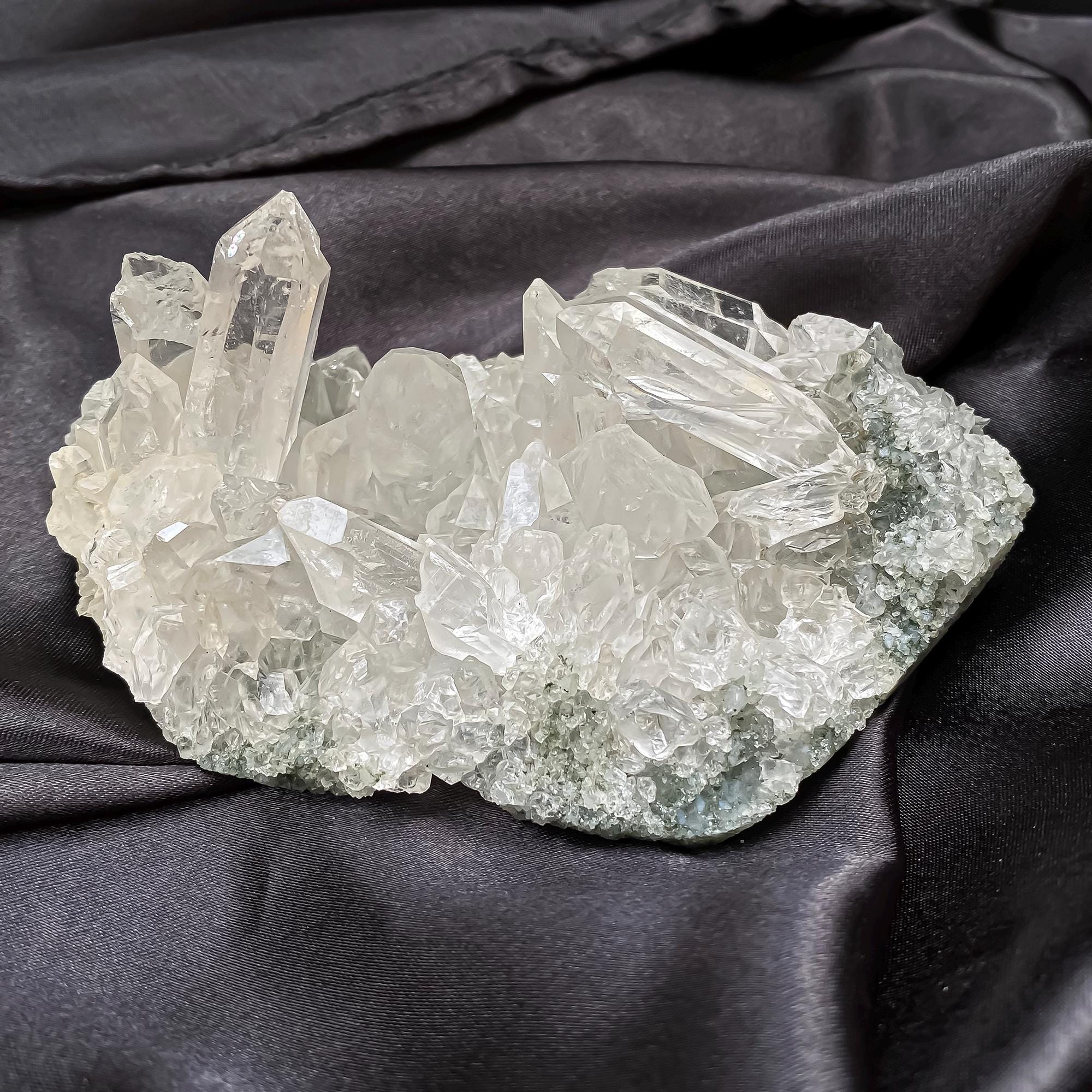 Natural Himalayan Green Chlorite Quartz Cluster  360gm Raw Healing Crystal for Meditation & Home Decor