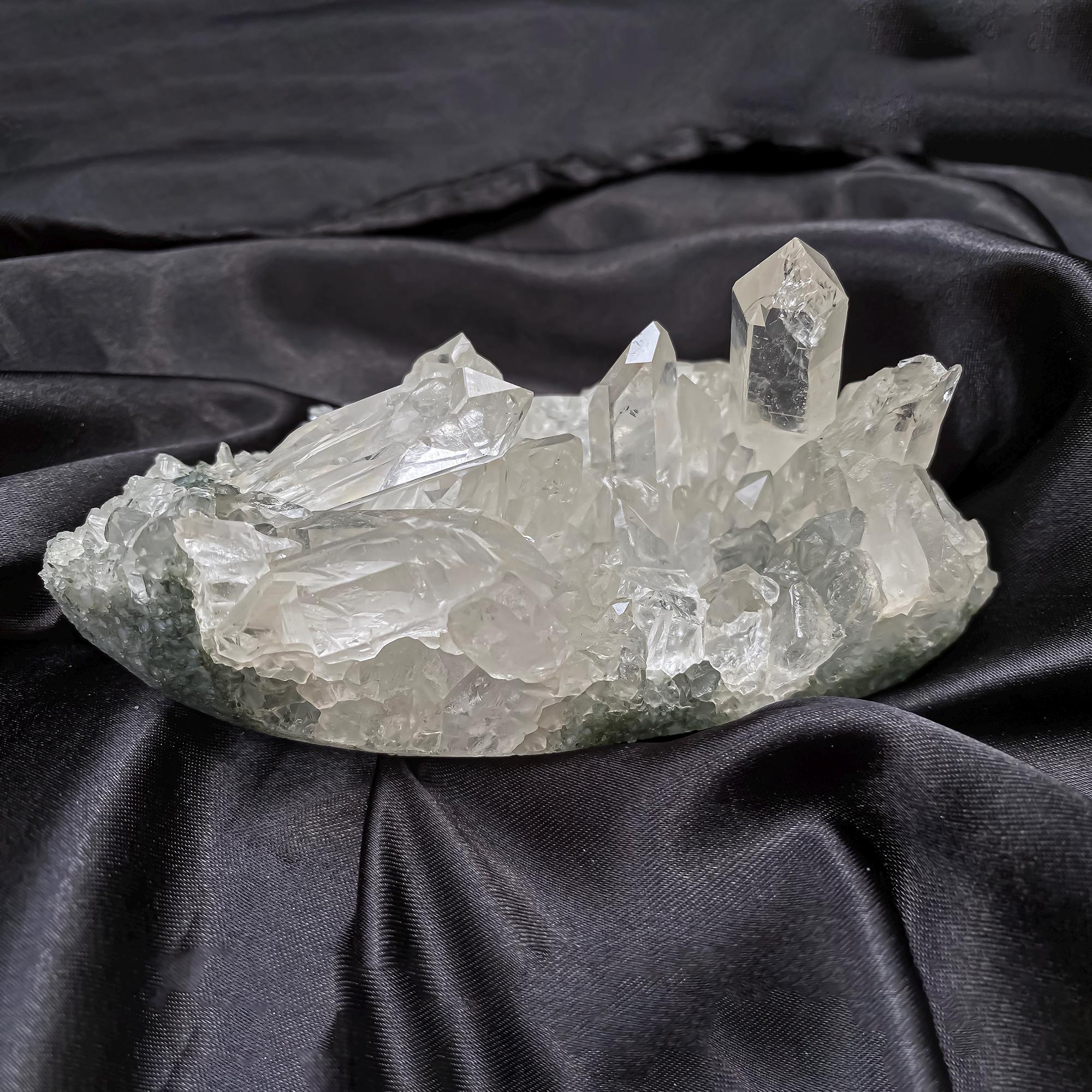 Natural Himalayan Green Chlorite Quartz Cluster  360gm Raw Healing Crystal for Meditation & Home Decor