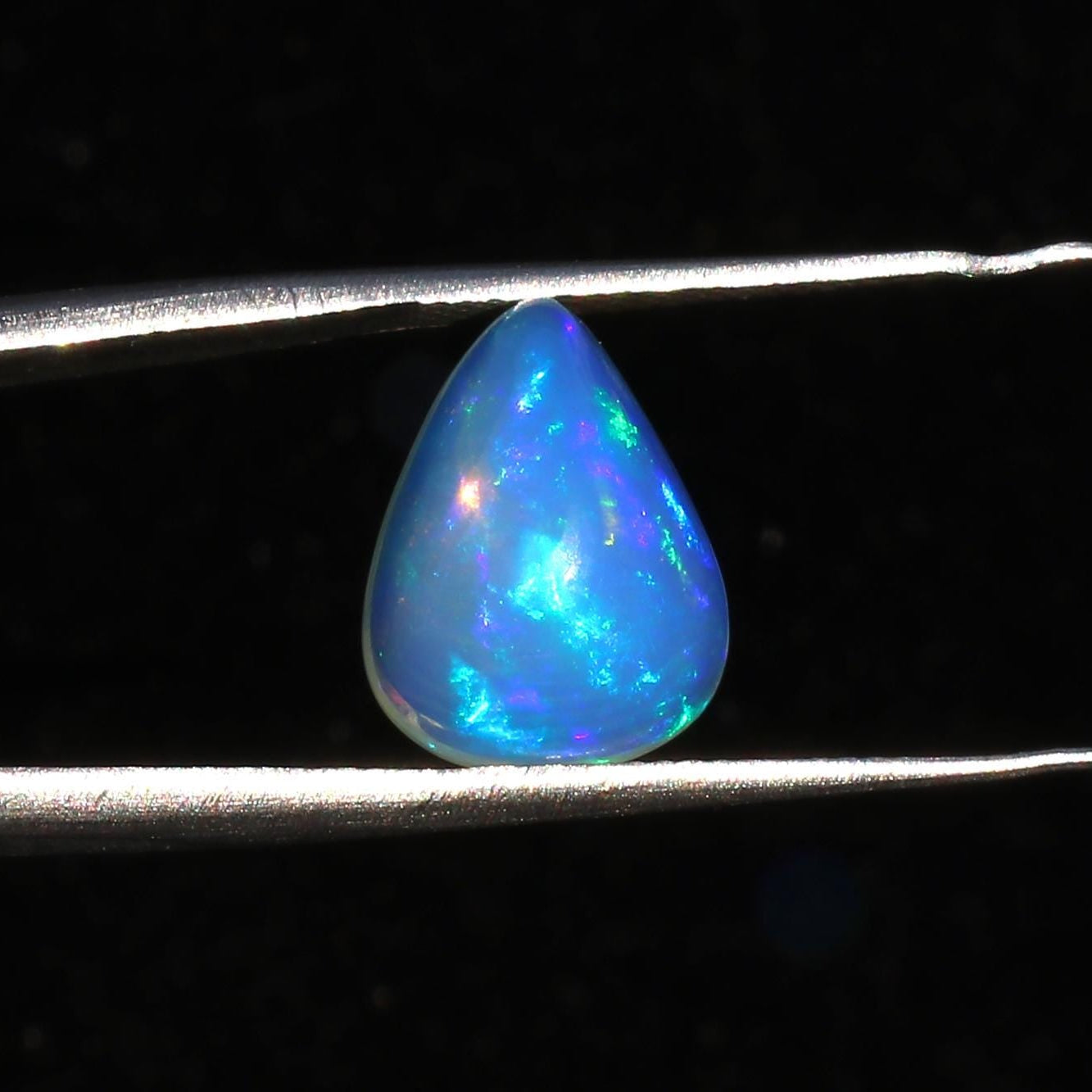 Ethiopian Welo Opal Cabochon: 3.4 Carat Pear Shape Gemstone