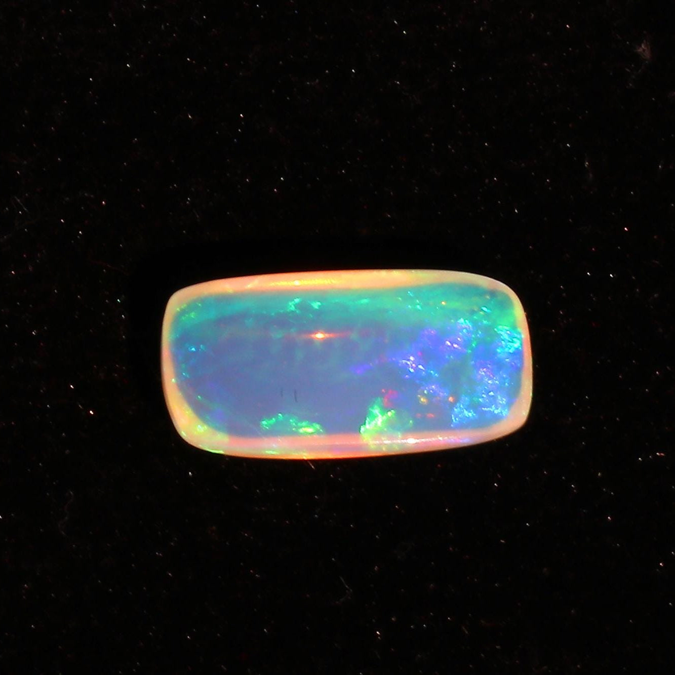 Ethiopian Fire Opal Cabochon: Long Cushion Gemstone, October Birthstone