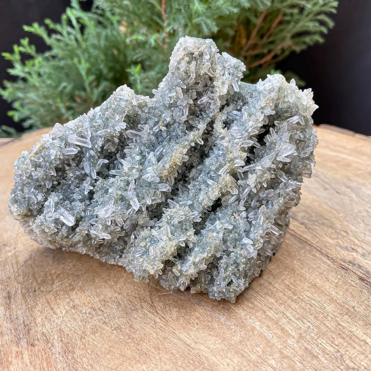 Himalayan Green Chlorite Quartz Cluster: Raw Crystal Healing Stone, Home Decor 475gm Himalayan Quartz