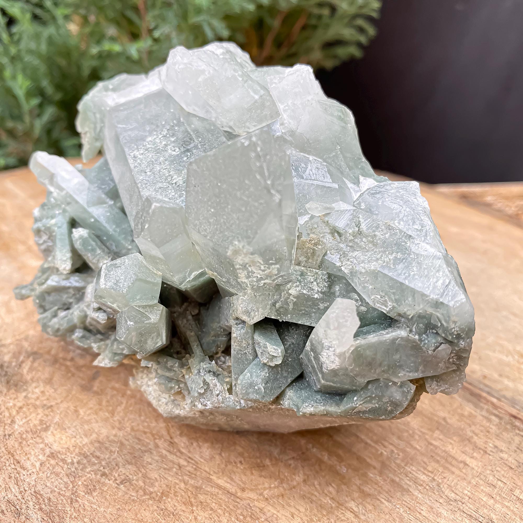 Natural Green Phantom Quartz Rough Stone: 740gm Healing Crystal for Energy Work & Home Decor