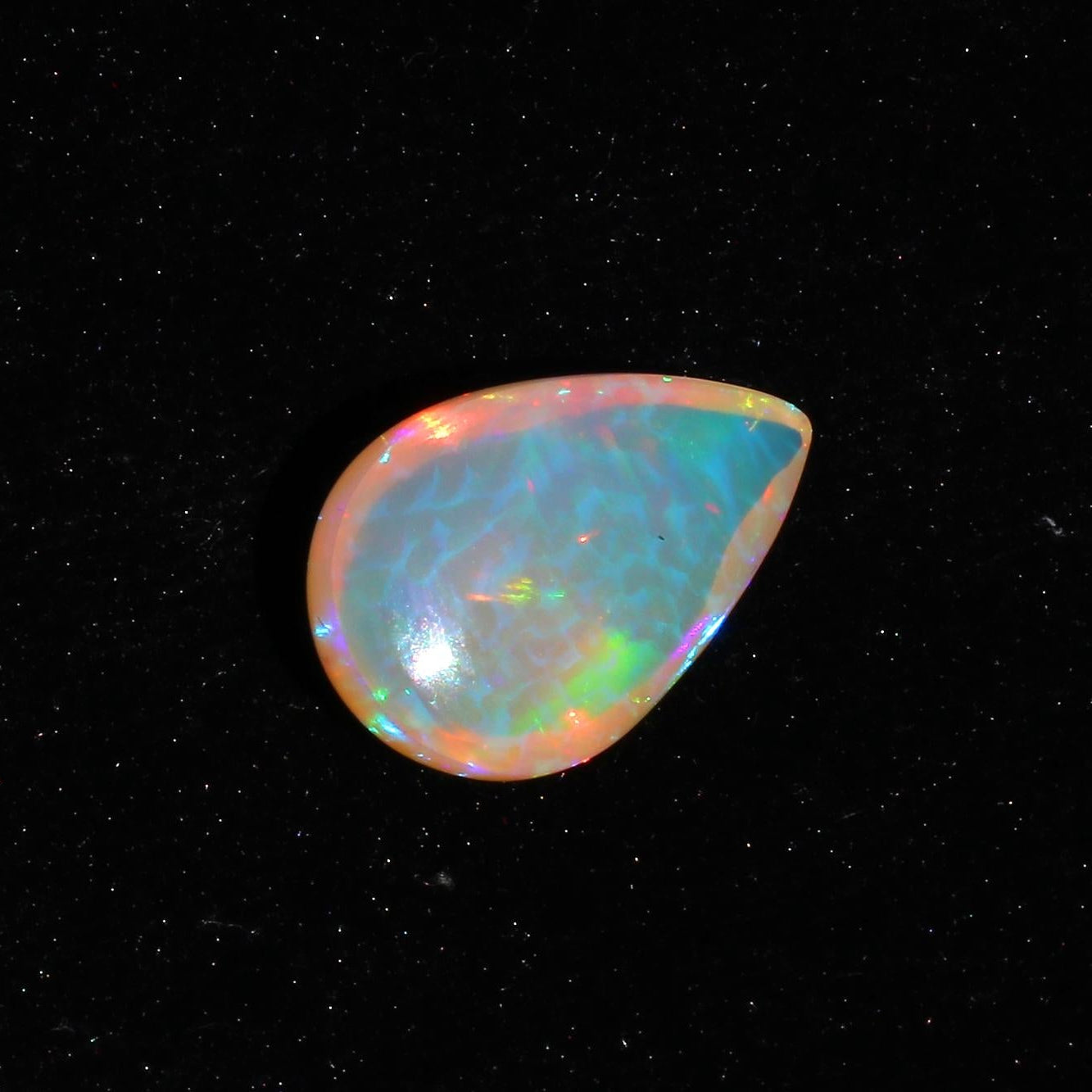 Ethiopian Opal Gemstone: 7.82 Carat Pear Cabochon for Jewelry