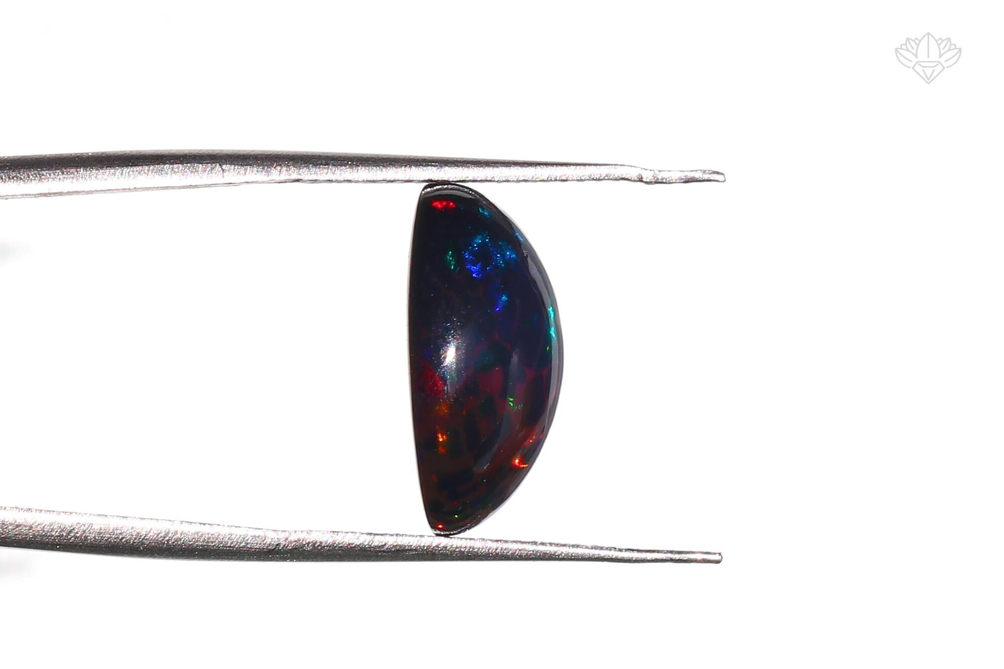 Ethiopian Black Opal Cabochon: 5.8ct Welo Gemstone for Jewelry Making