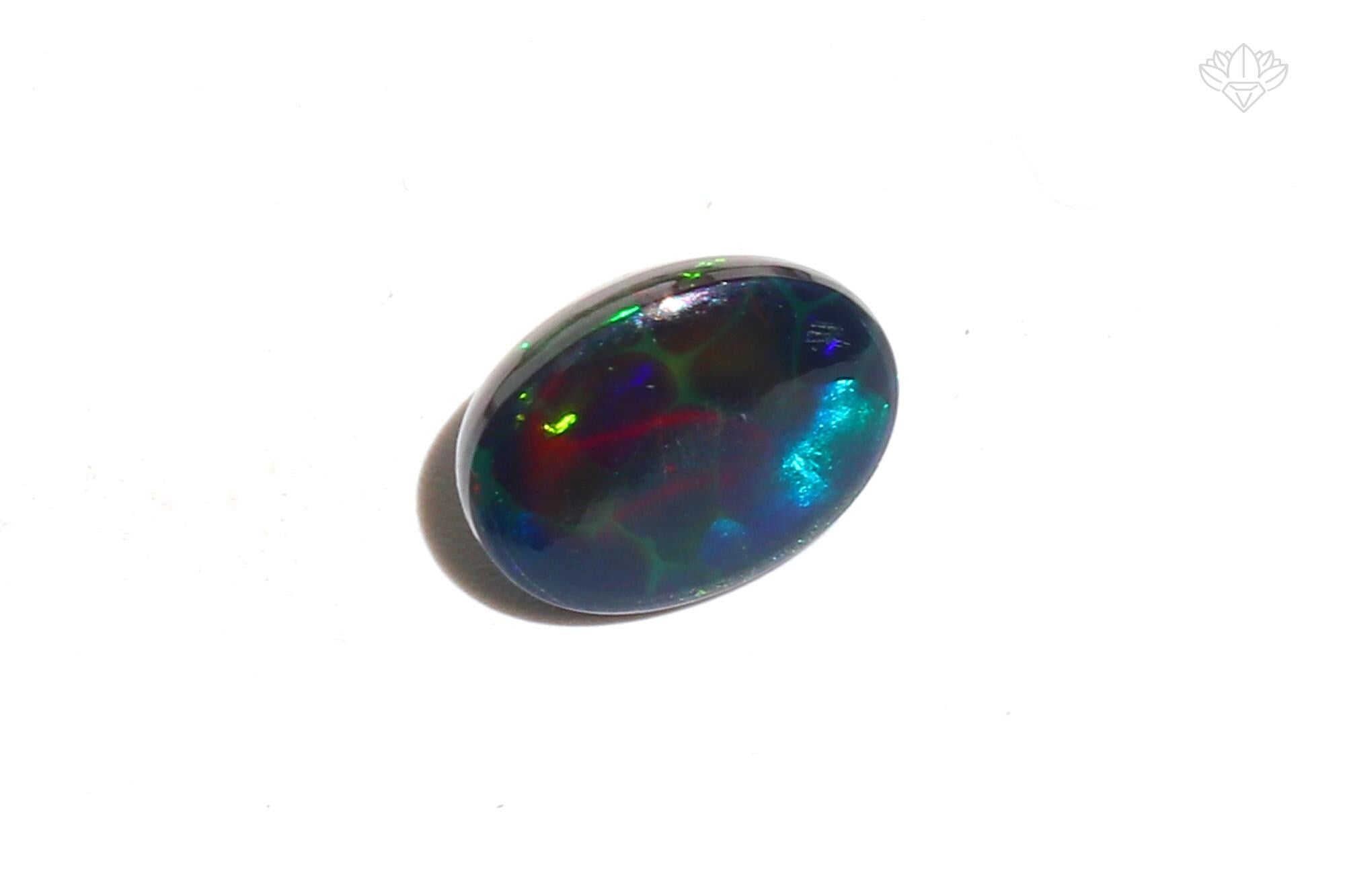 2.68 Crt Ethiopian Black Opal Stone: Oval Cabochon, Jewelry Making