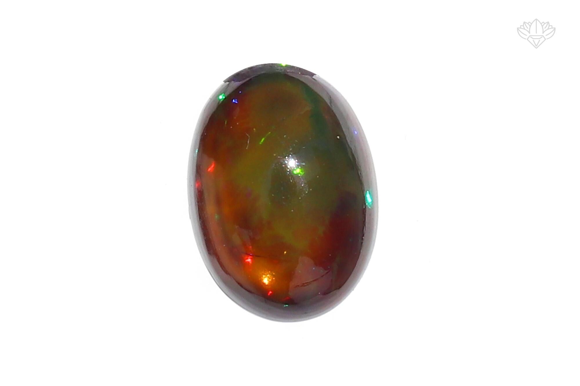 2.68 Crt Ethiopian Black Opal Stone: Oval Cabochon, Jewelry Making