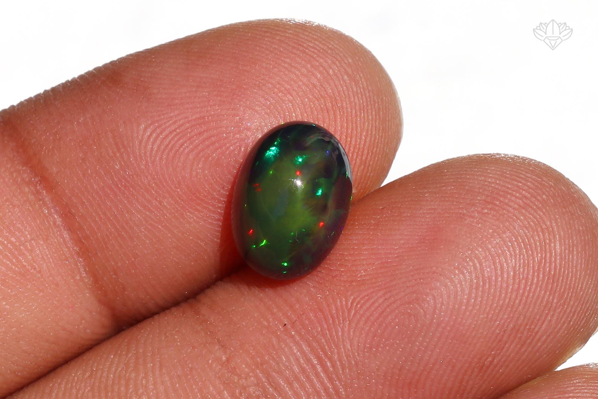 2.68 Crt Ethiopian Black Opal Stone: Oval Cabochon, Jewelry Making