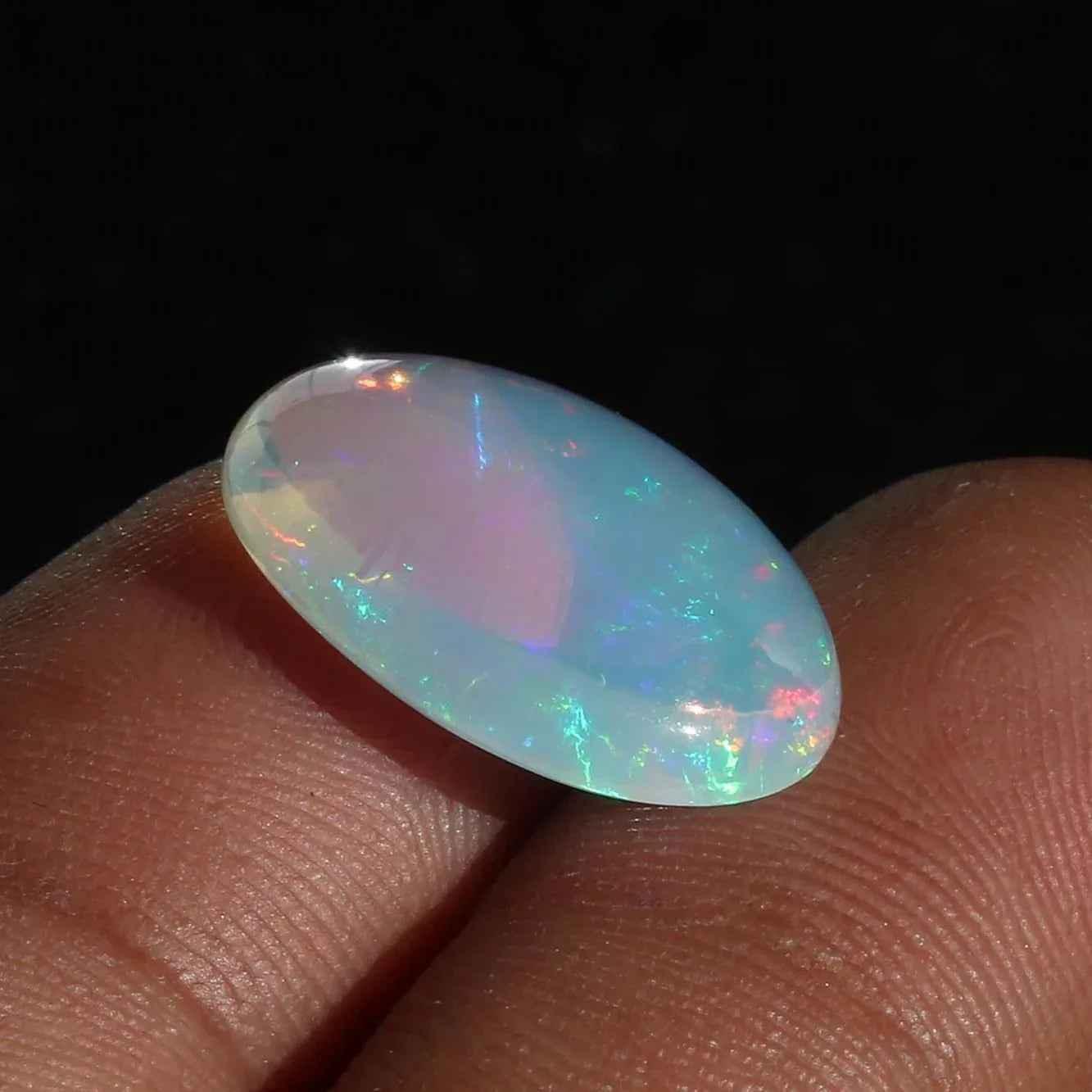 Welo Opal Stone: 5.95 ct Ethiopian Cabochon for Jewelry loose gemstones