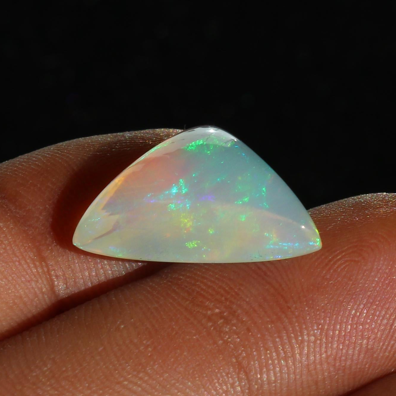 Ethiopian Welo Opal Stone: 7.25 ct Triangle Cabochon for Jewelry