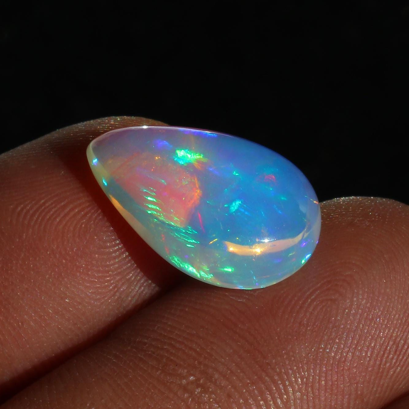 Ethiopian Welo Opal Pear Cabochon: Loose Gemstone, 12x18 mm