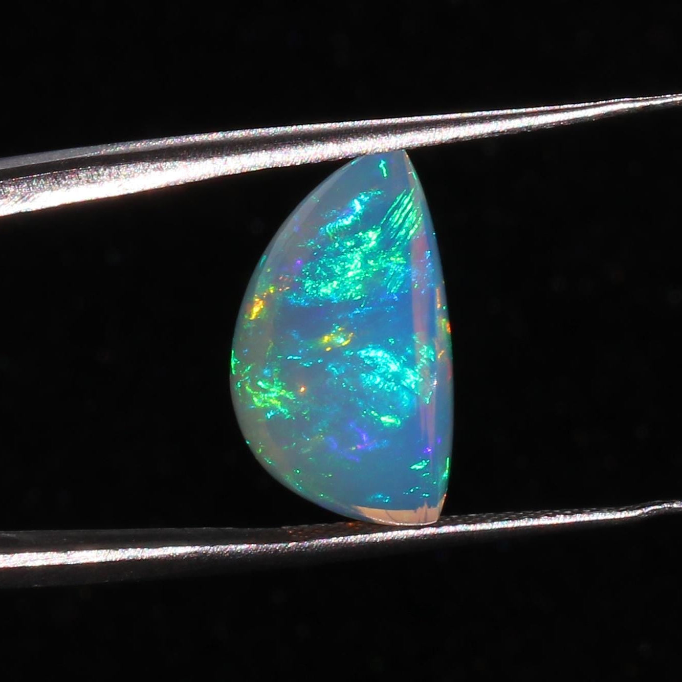 AAA Ethiopian Welo Opal Cabochon: Pear Cut Gemstone, October Birthstone (16x13 mm, 8.04 Cts)