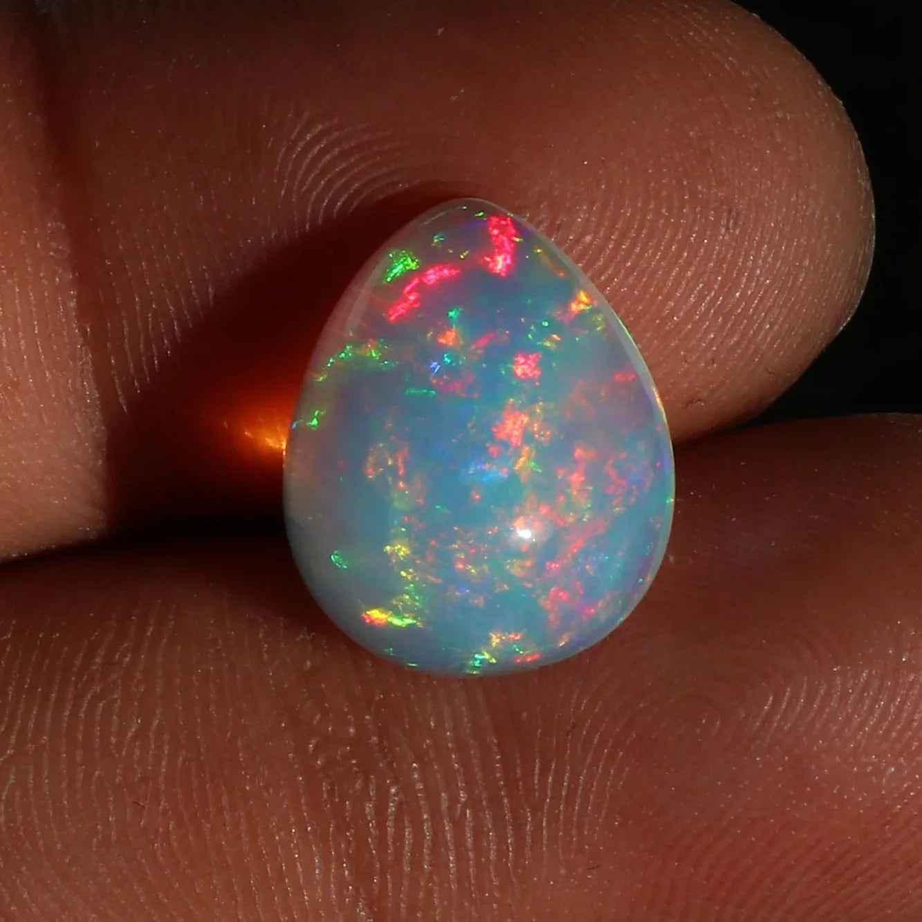 Ethiopian Welo Opal Cabochon: 5.76 ct Pear Shape Gemstone loose gemstones