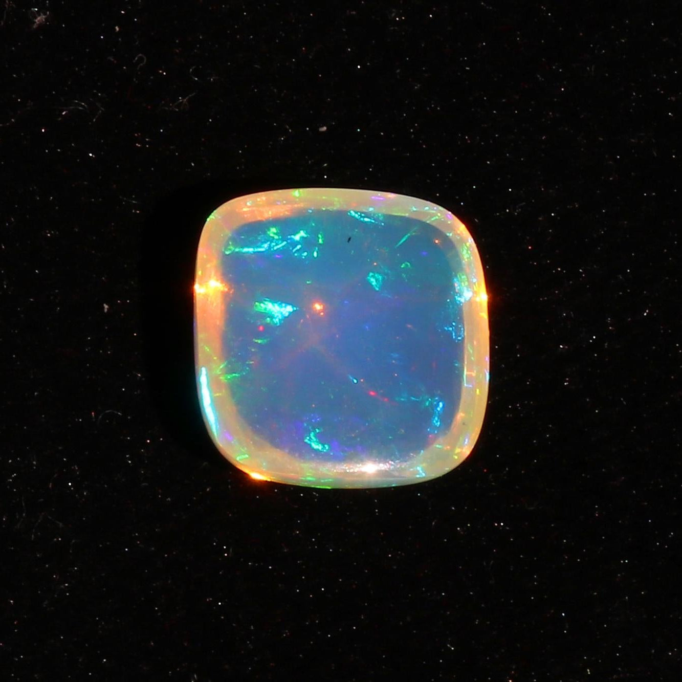 Welo Fire Opal Cabochon: 4.93ct Cushion Cut Ethiopian Gemstone