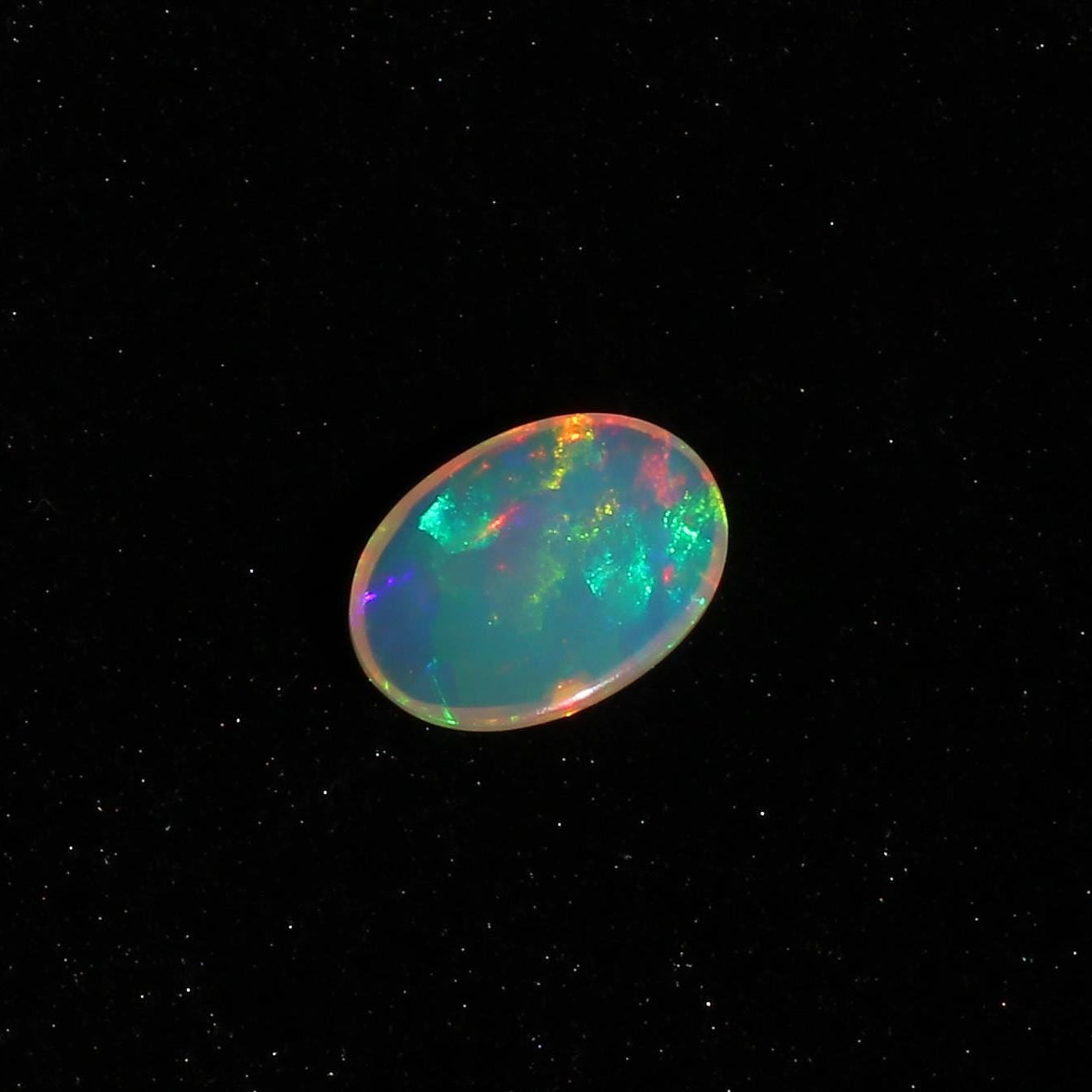 Ethiopian Welo Opal Cabochon: Natural White Fire Opal, October Birthstone (11x16mm, 3.8 Cts)