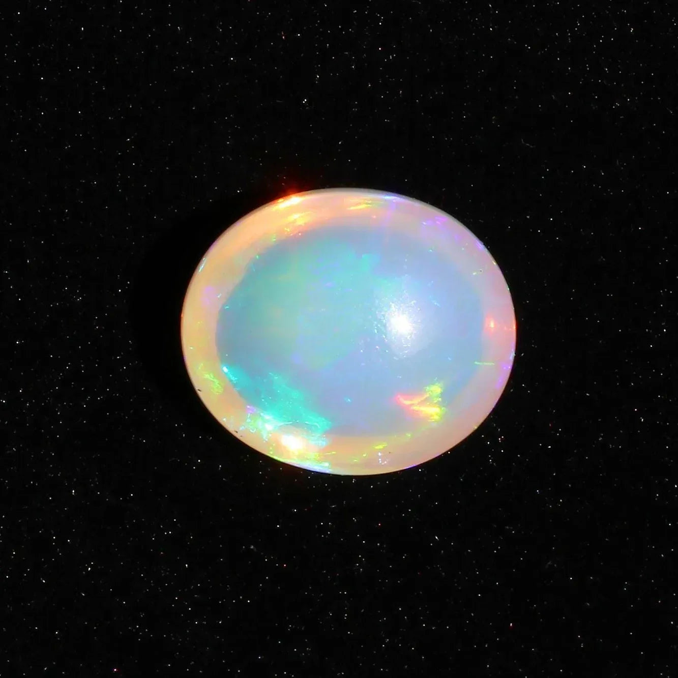 Ethiopian Welo Opal Cabochon: Rainbow Fire Gemstone, 26.7 ct loose gemstones