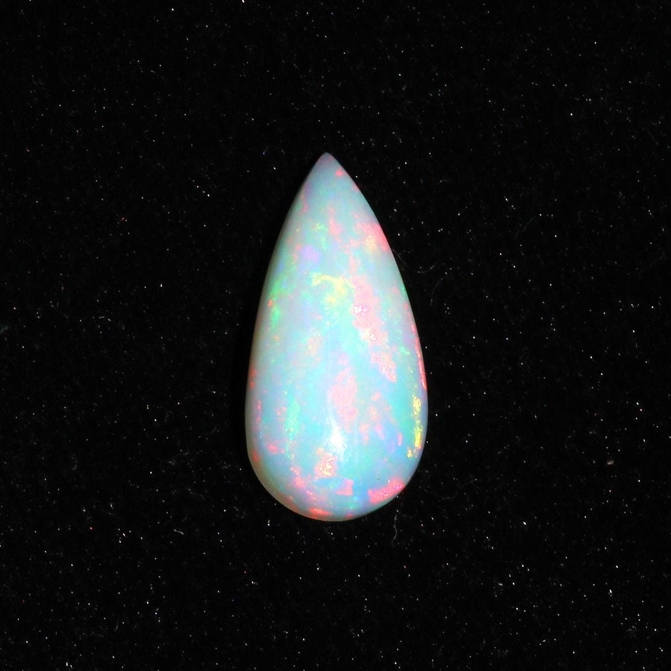 7.53 Ct Ethiopian Welo Opal Cabochon: Rainbow Fire Pear Gemstone