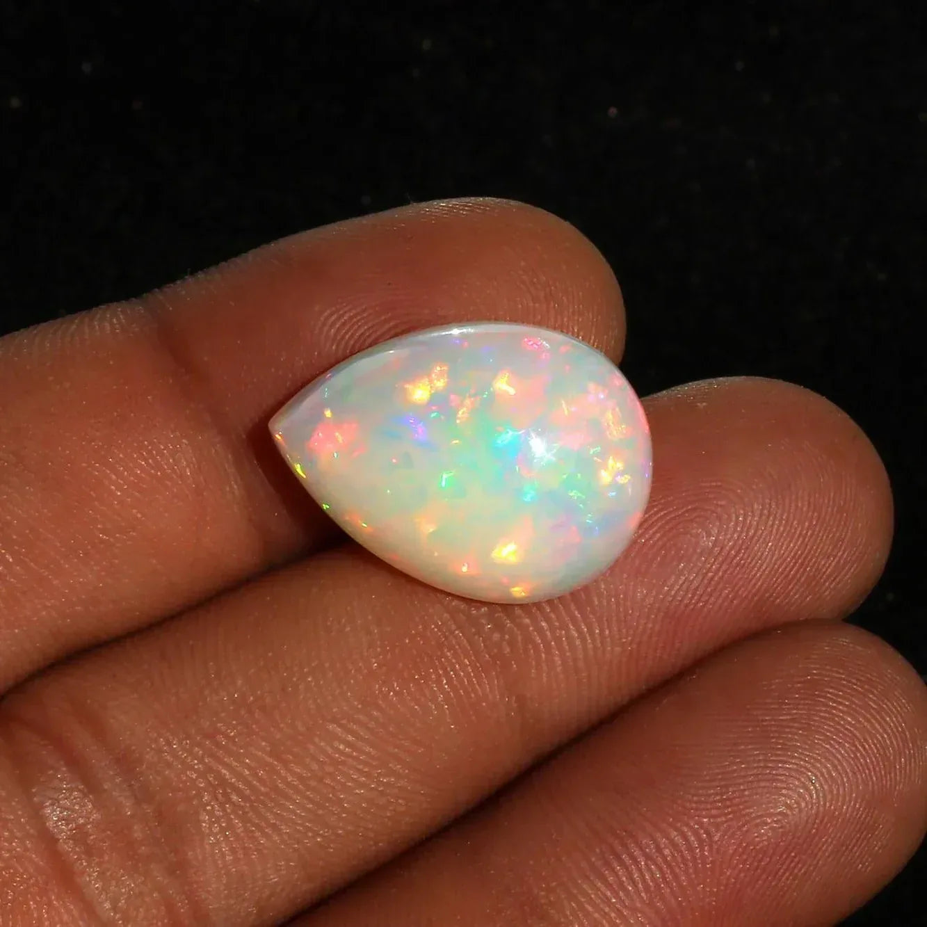 Ethiopian Opal Stone: 11.52 Cts Pear Cabochon, Untreated Fire Opal loose gemstones