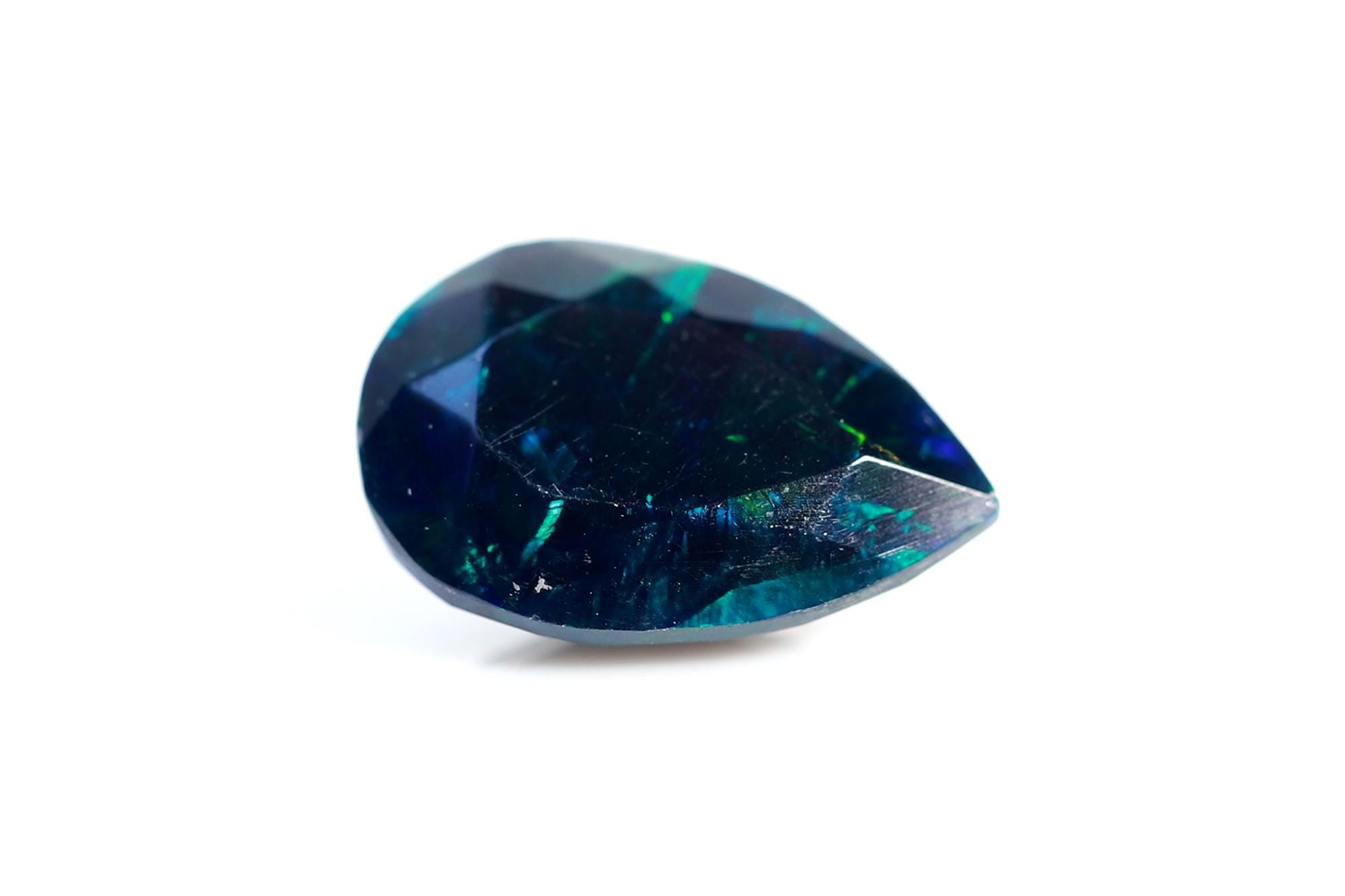 Ethiopian Black Opal Gemstone: 1.26 Cts, 7x10mm Faceted Cut Stone