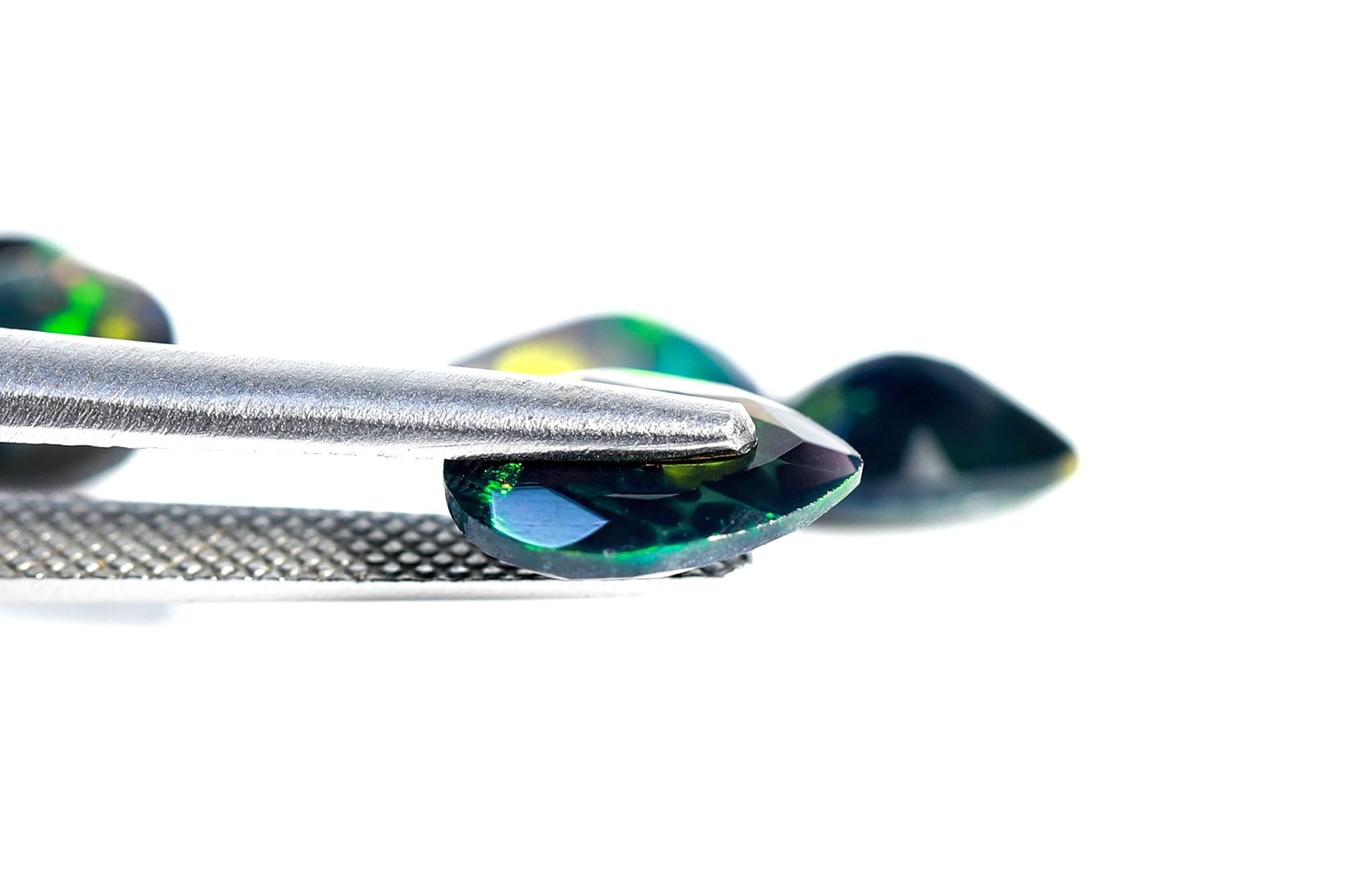 4.78 Ct Ethiopian Welo Black Opal Pear Cabochon: Multi-Fire Gemstone