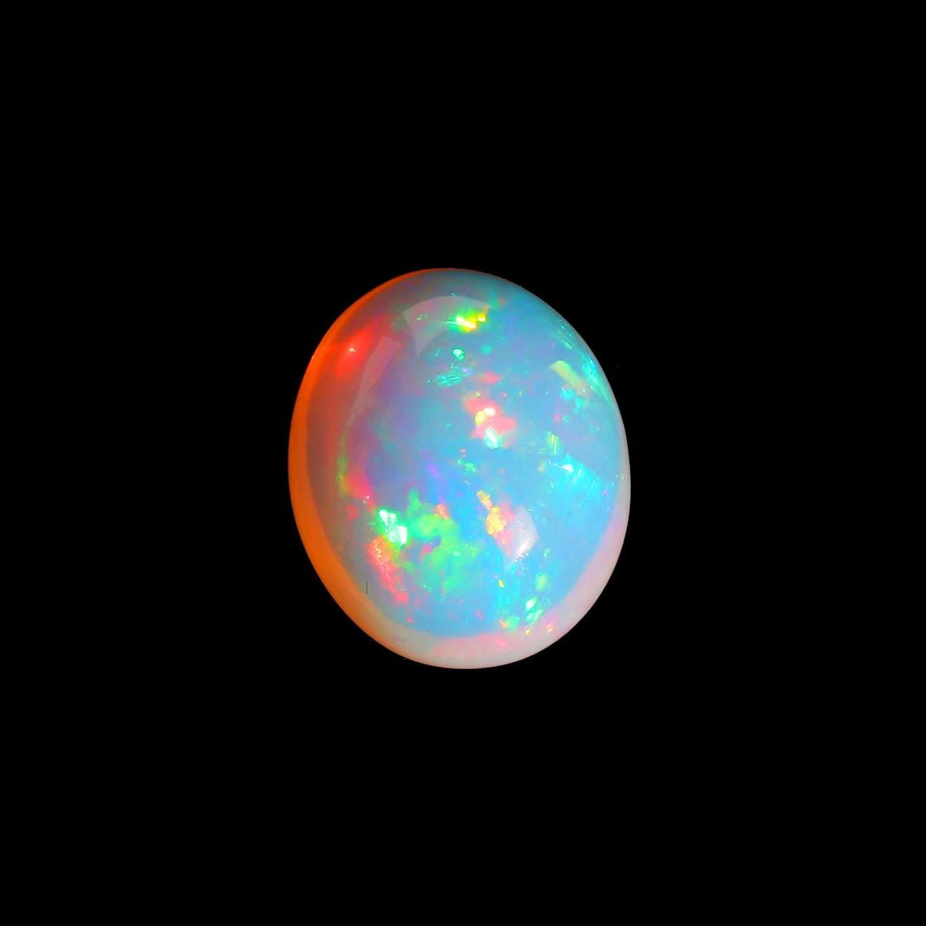 7.70 Cts Ethiopian Fire Opal Cabochon: October Birthstone