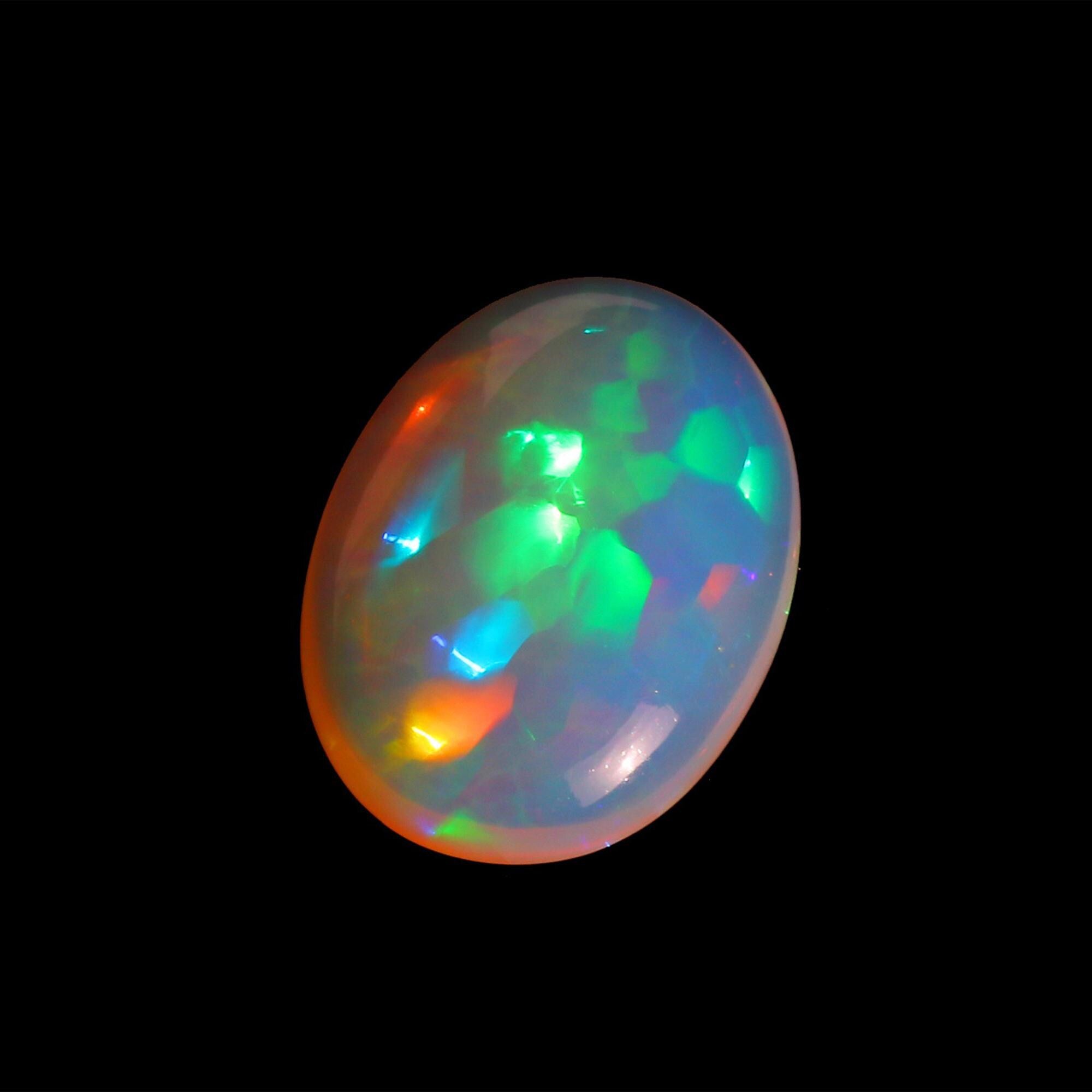 Welo Ethiopian Opal Cabochon: Full Flash Oval Gemstone, 16x21 mm
