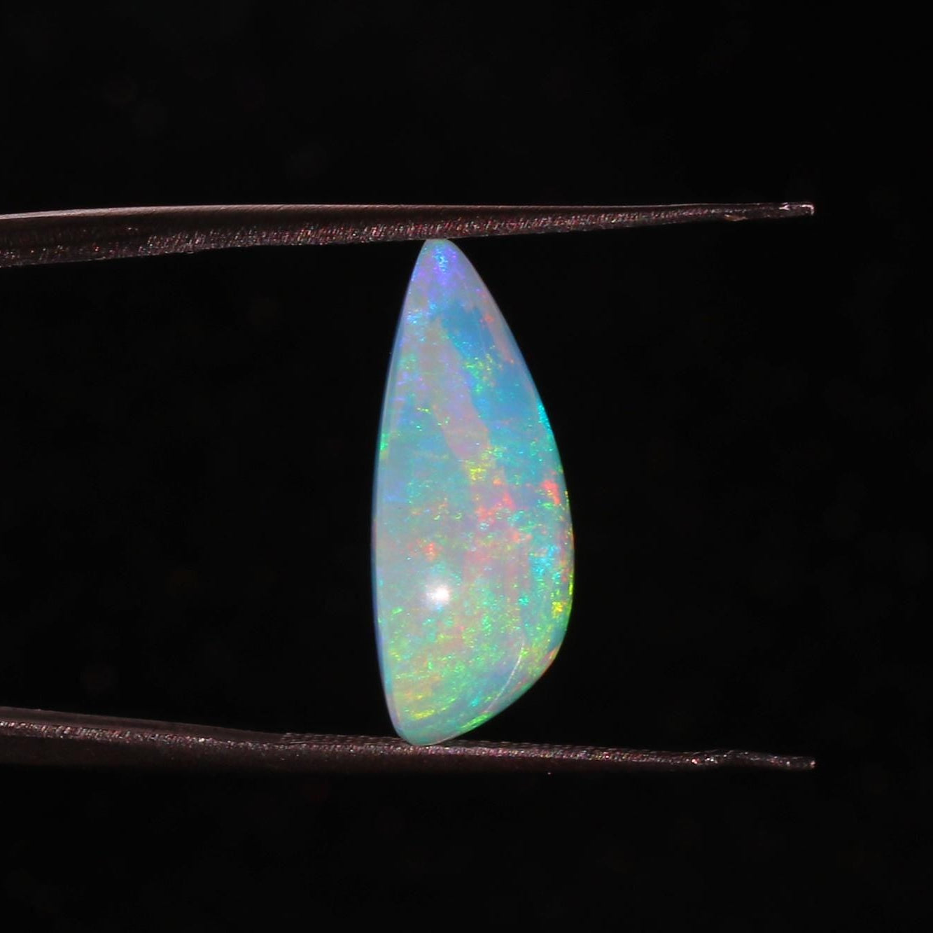 Ethiopian Welo Opal Cabochon Pear: Rainbow Fire Gemstone, 7.50 Cts
