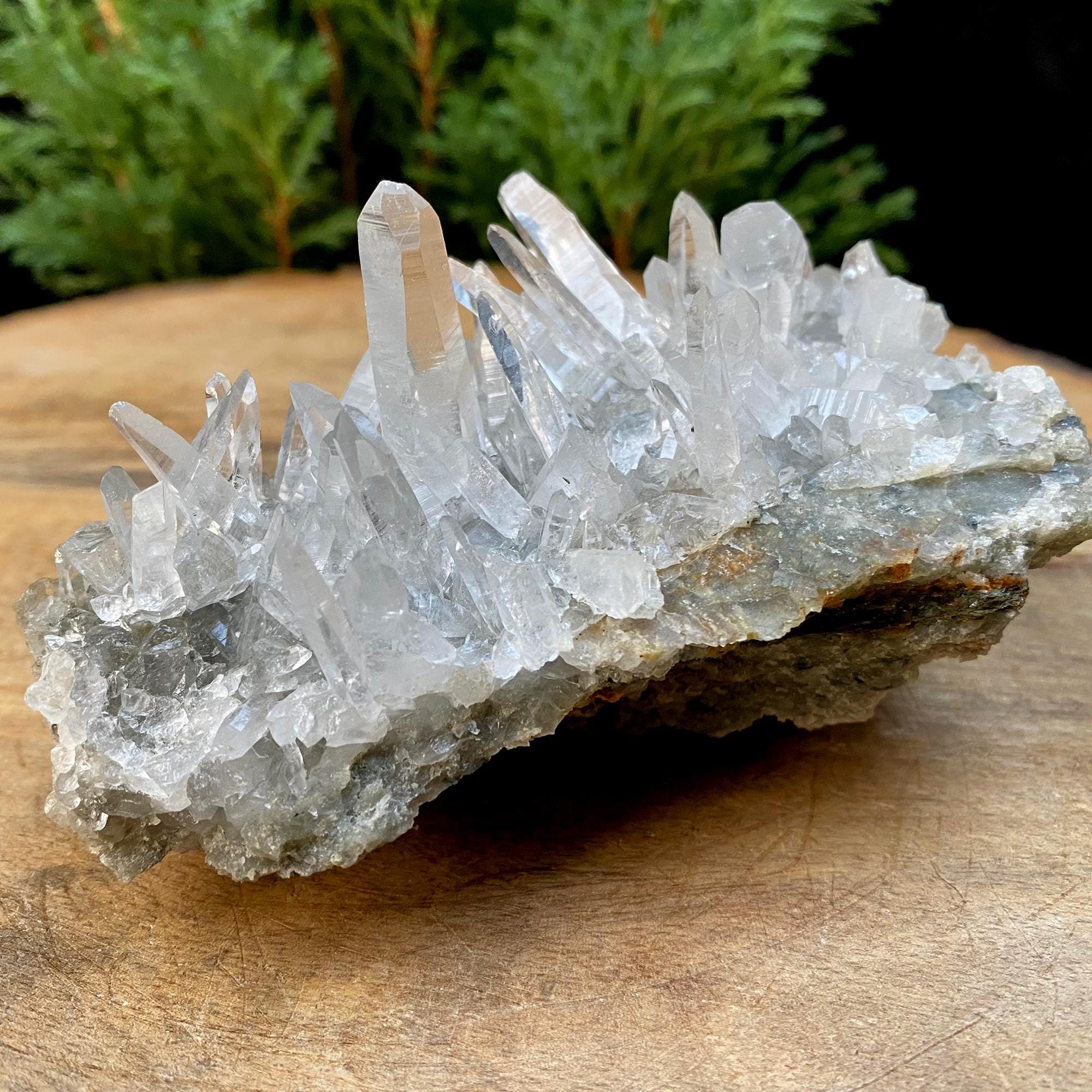 Himalayan Green Phantom Quartz Cluster: Raw Crystal Healing Stone (355gm)