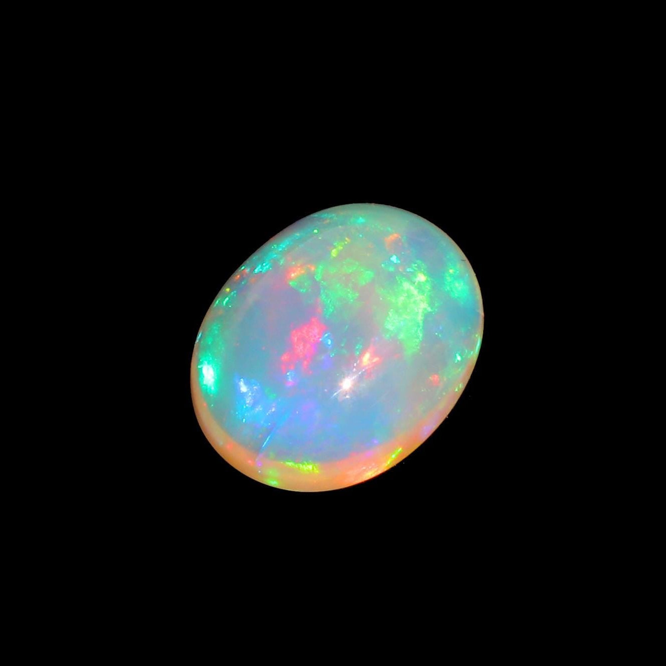 Ethiopian Welo Fire Opal Cabochon: October Birthstone, 5.82 Cts