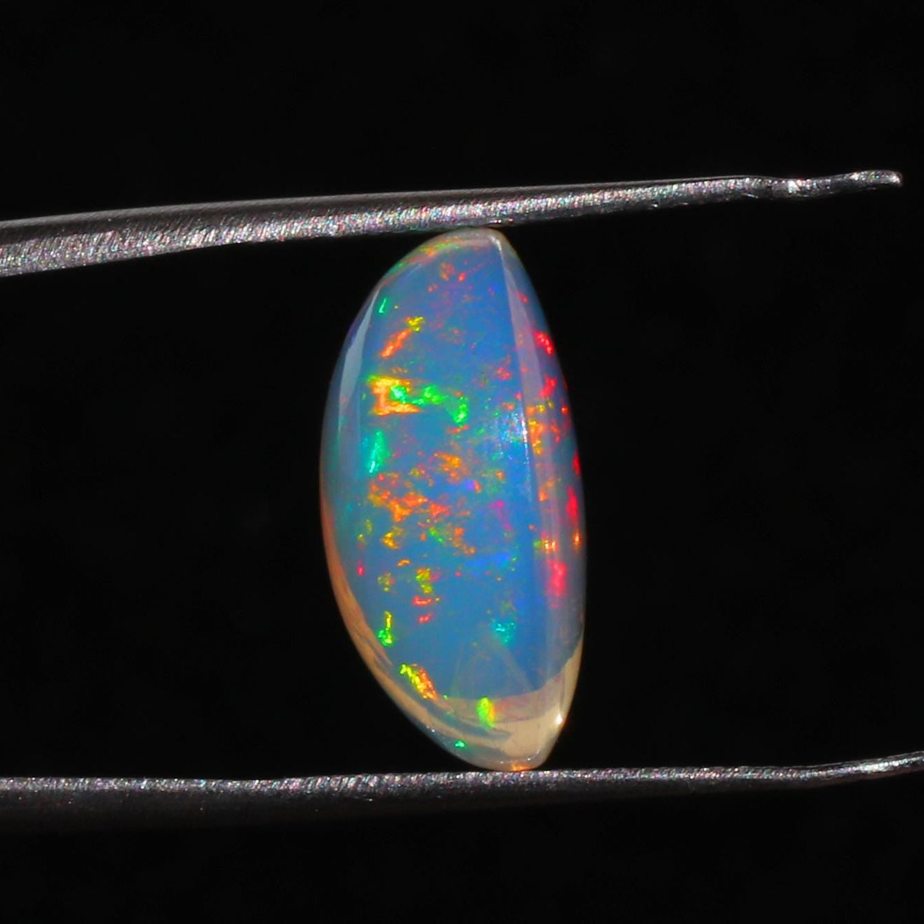 Welo Opal Cabochon: Natural Ethiopian Fire Opal, October Birthstone (6.85 Cts, 12x16mm)