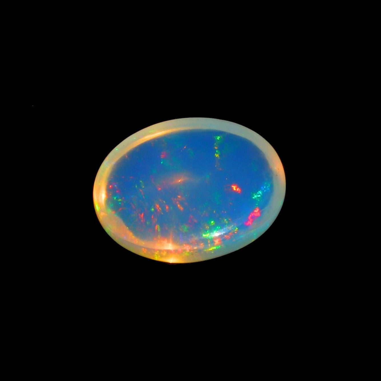 Welo Opal Cabochon: Natural Ethiopian Fire Opal, October Birthstone (6.85 Cts, 12x16mm)