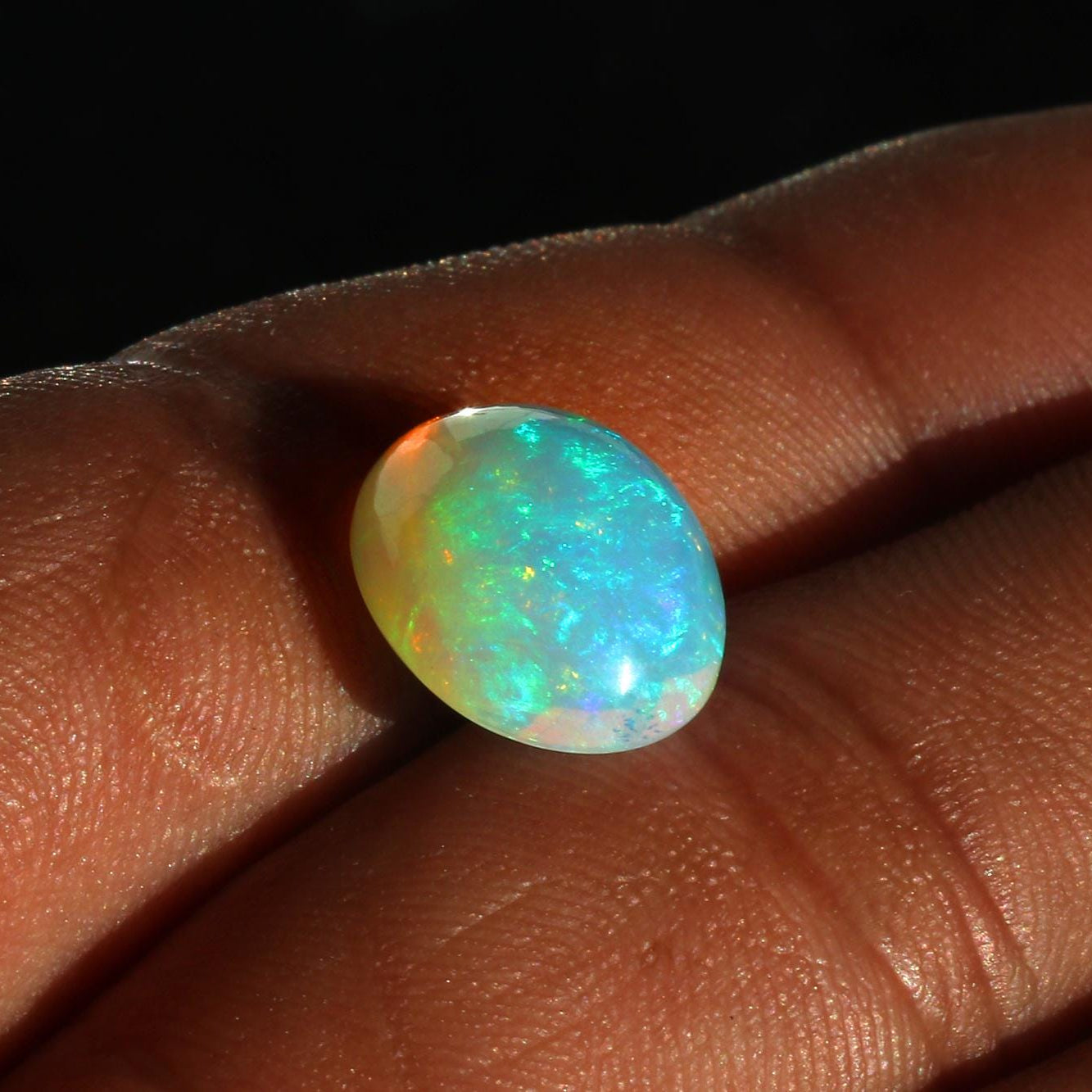 Welo Opal Cabochon: 5.58 Cts Ethiopian Fire Opal, October Birthstone