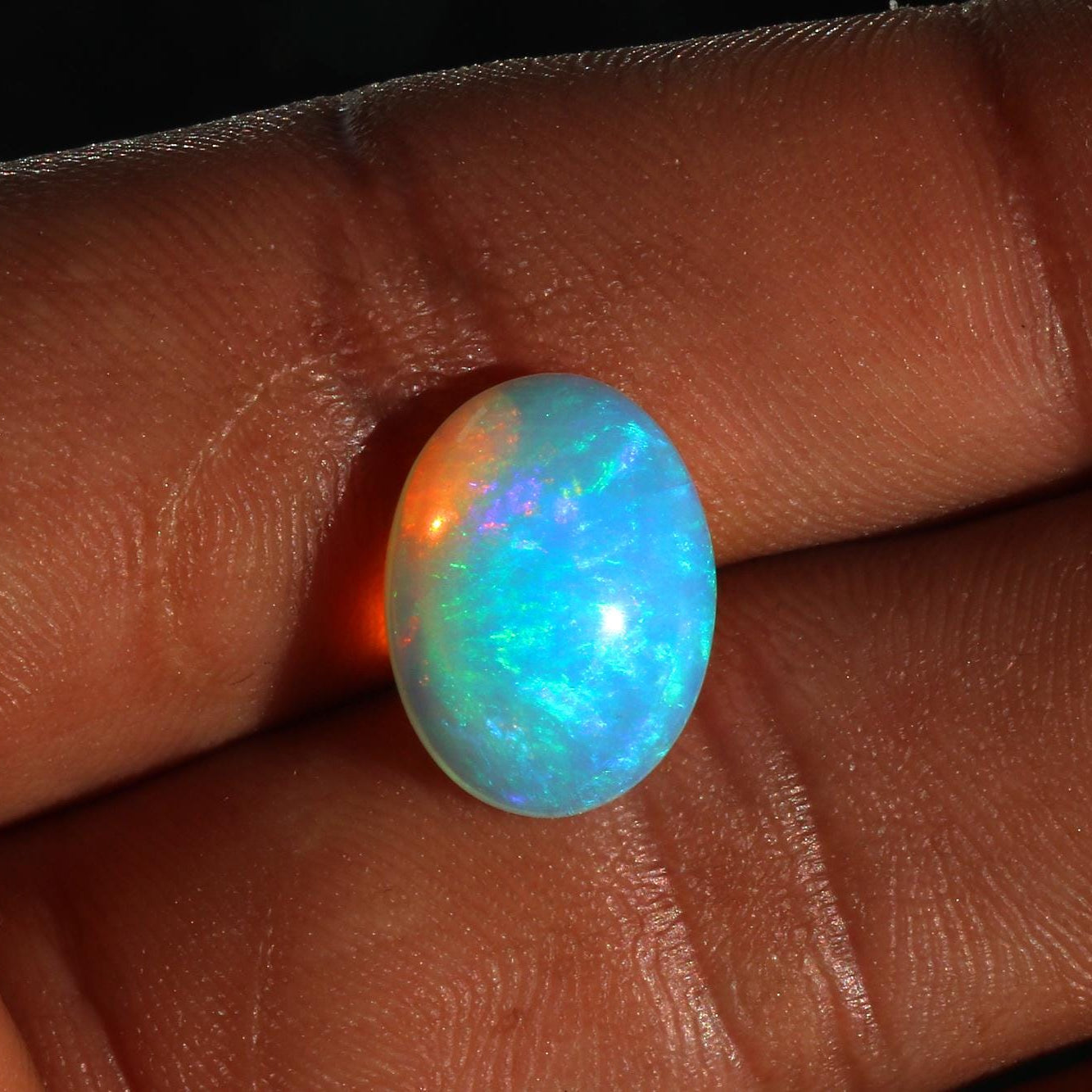 Welo Opal Cabochon: 5.58 Cts Ethiopian Fire Opal, October Birthstone