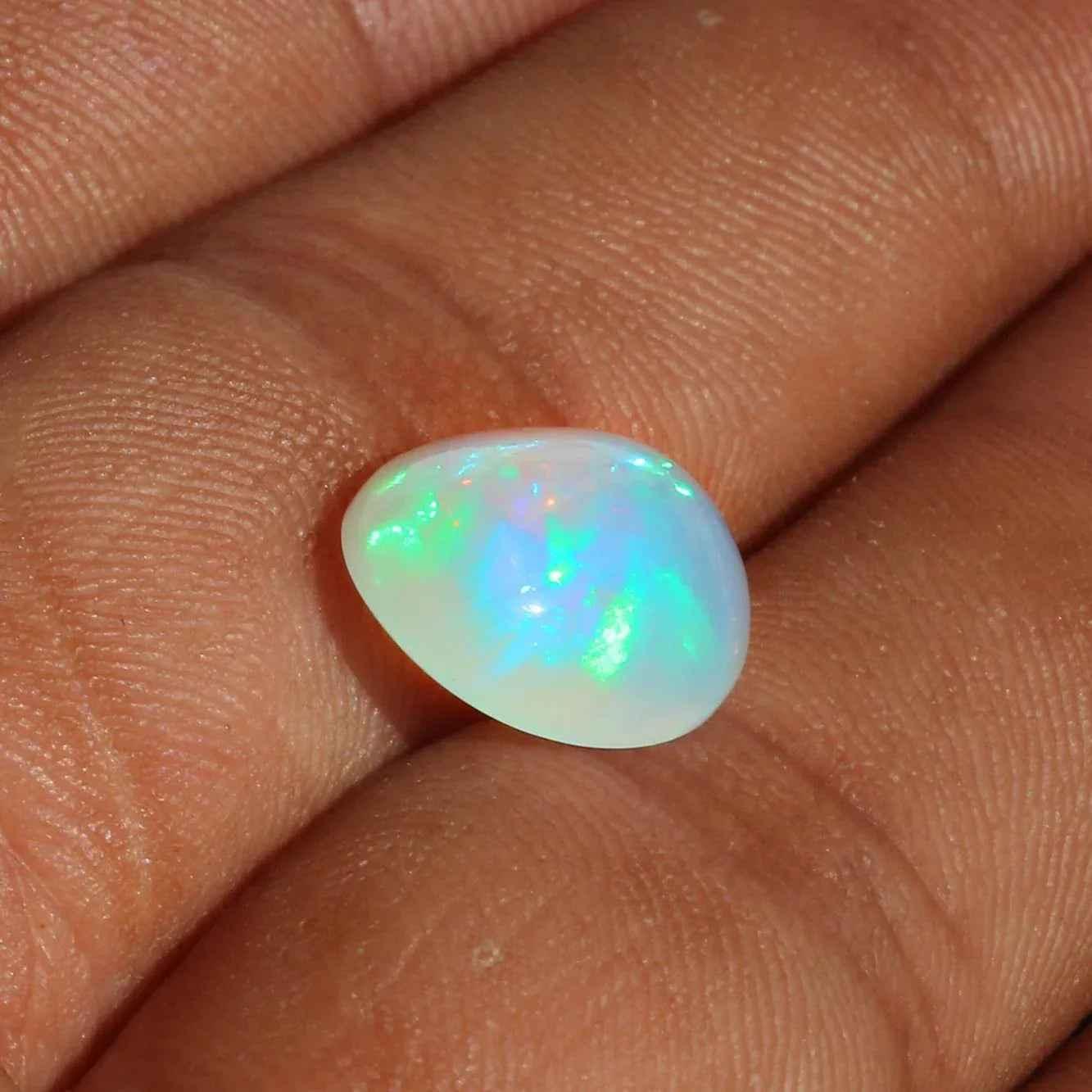 Welo Opal Cabochon: 4.65 ct Ethiopian Pear Shape Gemstone, 12x14mm loose gemstones