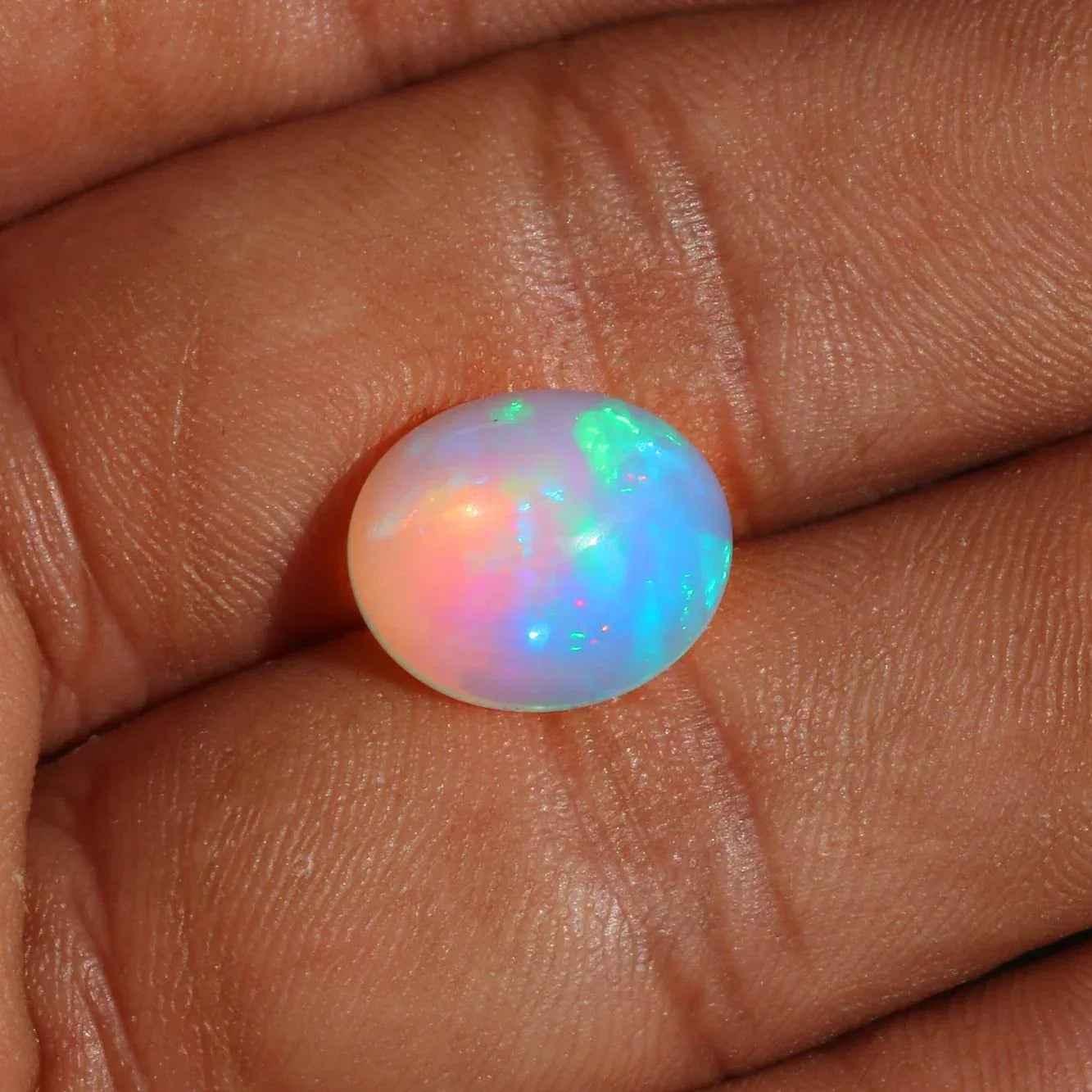 Welo Opal Cabochon: 4.65 ct Ethiopian Pear Shape Gemstone, 12x14mm loose gemstones