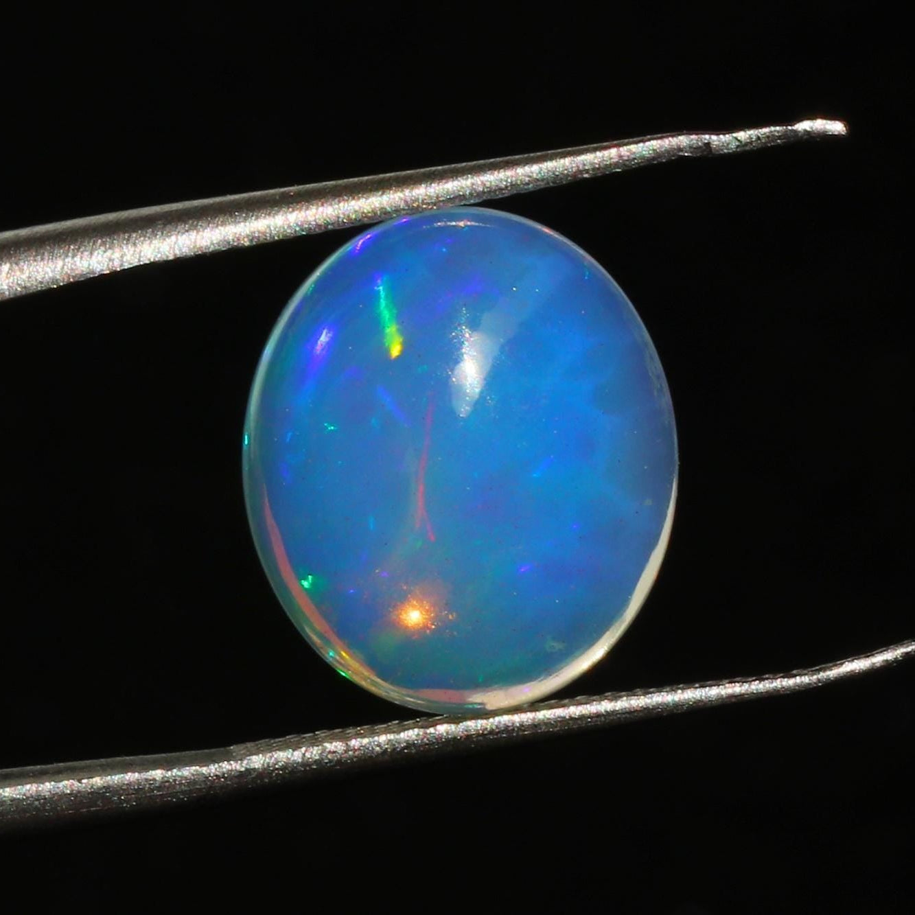 Ethiopian Welo Opal Cabochon: Rainbow Gemstone for Jewelry Making (12x14mm, 4.31 Cts)