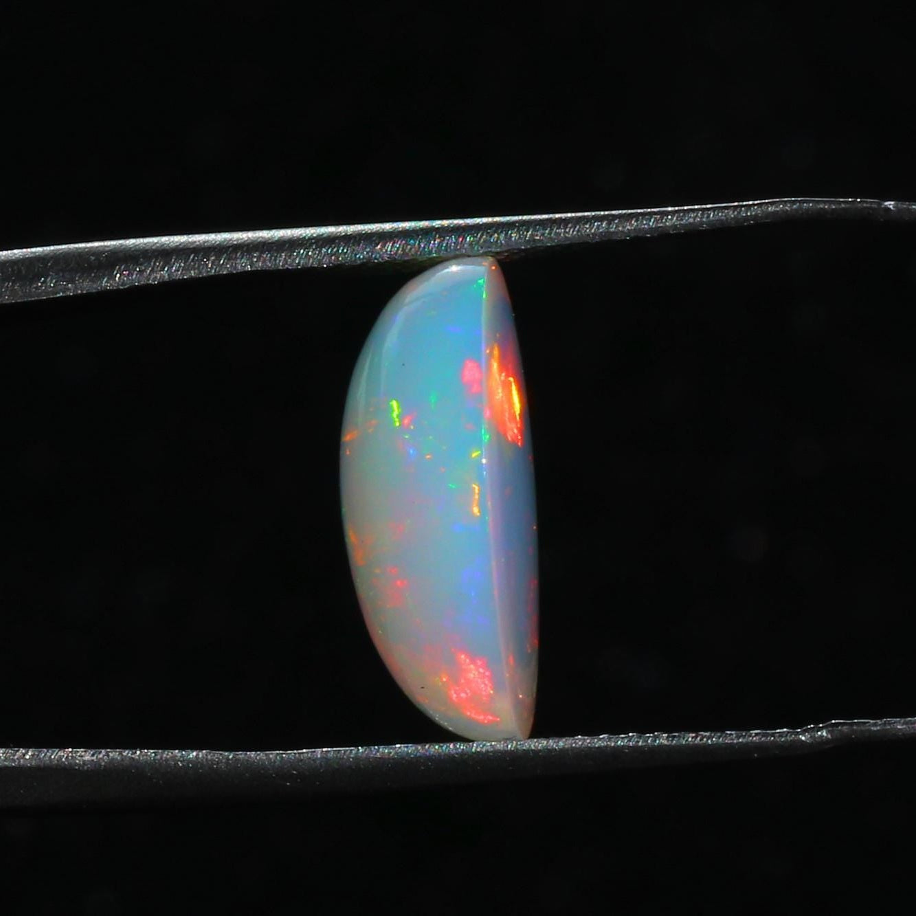 Welo Fire Opal Cabochon: Natural Ethiopian Gemstone, October Birthstone (4.08 Cts, 12x14mm)