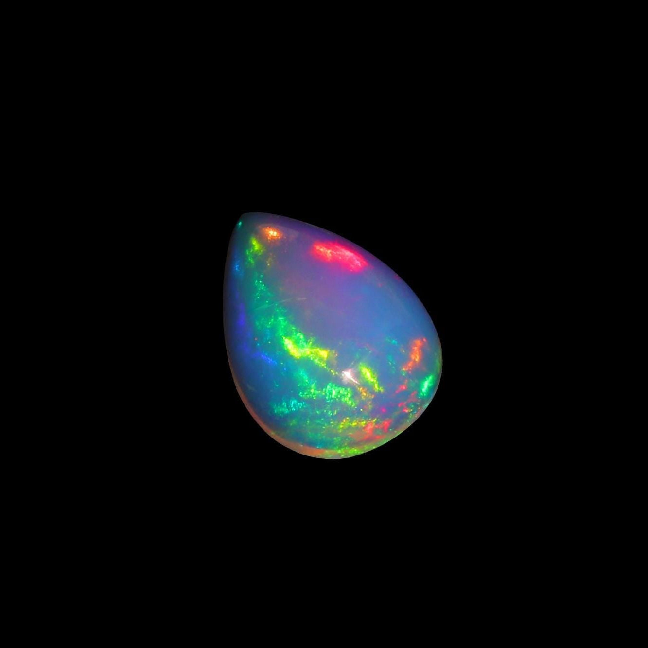 Natural Ethiopian Opal Pear Cabochon, 2.80ct. Hand-Polished Cabochon for Jewelry Making