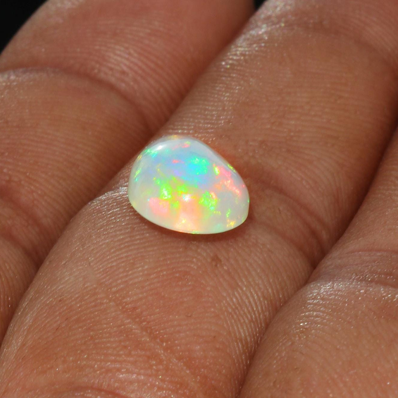 Ethiopian Welo Opal Cabochon: 2.52 Ct Multi-Fire Gemstone, 9x14 mm